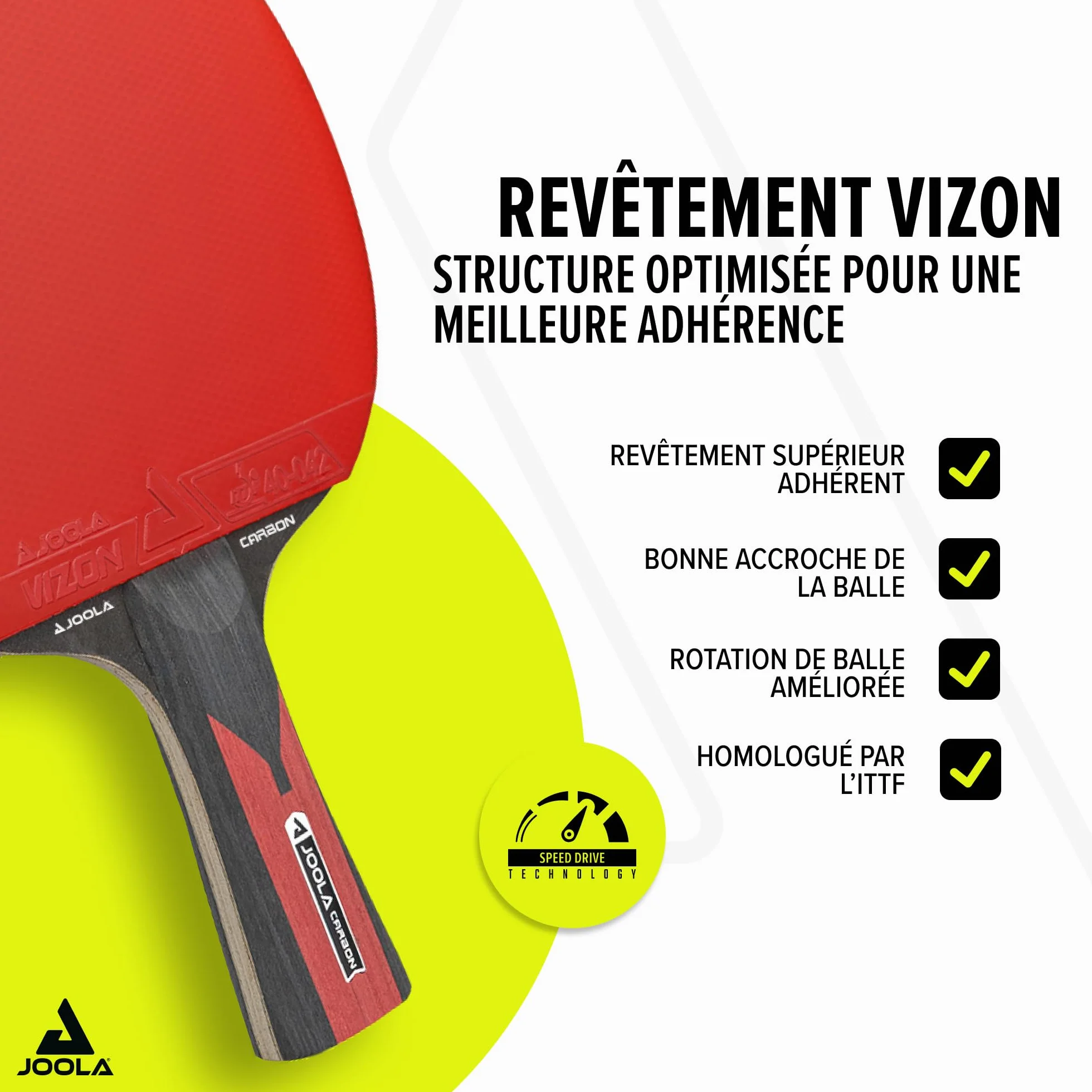 JOOLA Carbon Control Table Tennis Bat Advanced Players Carbon Speed Set Premium Balls 40+ mm Case
