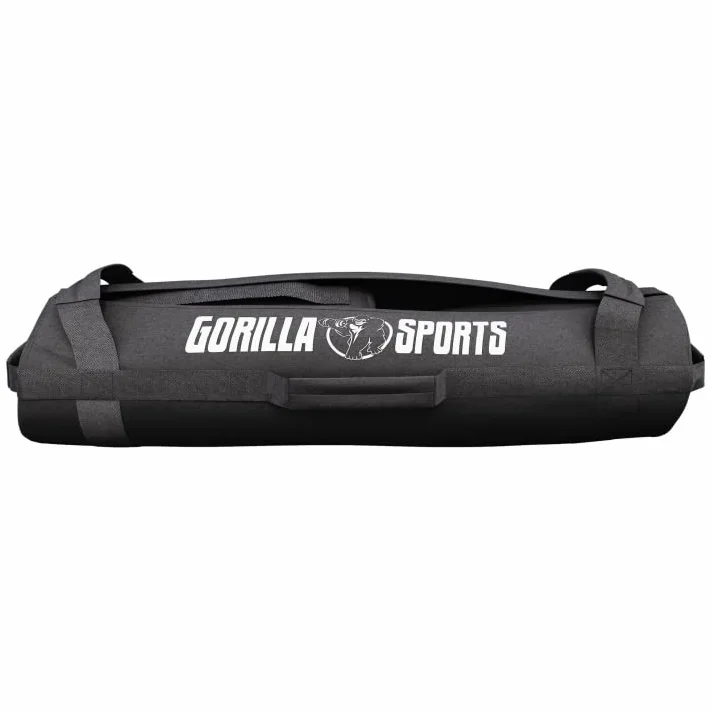 GORILLA SPORTS® Fitness Power Bag 20kg 30kg Rempli de Sable Métallique Poids Réglables 6 Poignées Sac de Sable Musculation