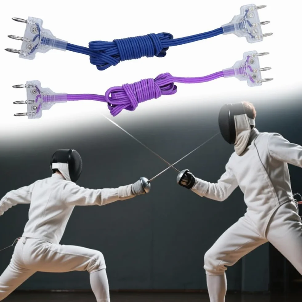 Cordon de corps pour clôture Epee, câble conducteur flexible PVC 1,8 m cuivre, transmission stable (bleu)