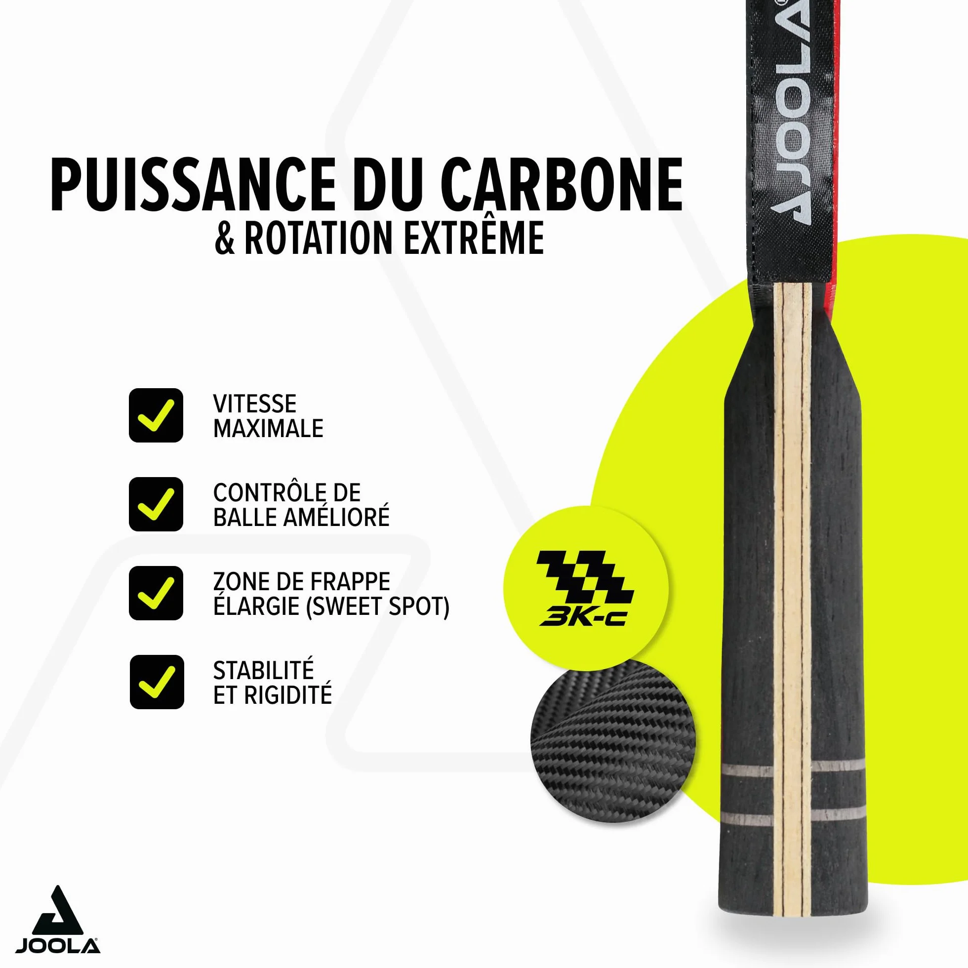 JOOLA Raquette de Tennis de Table Infinity Carbone Professionnelle ITTF Zyramid GL Hugo Calderano