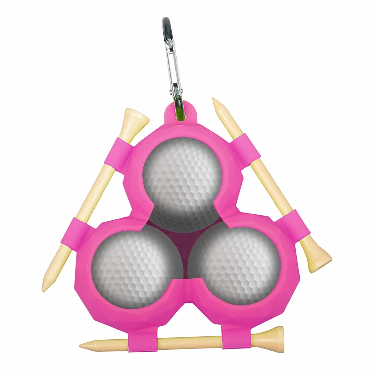 Support pour balles de golf, housse en silicone pour 3 balles, accessoire de golf portable, lilas