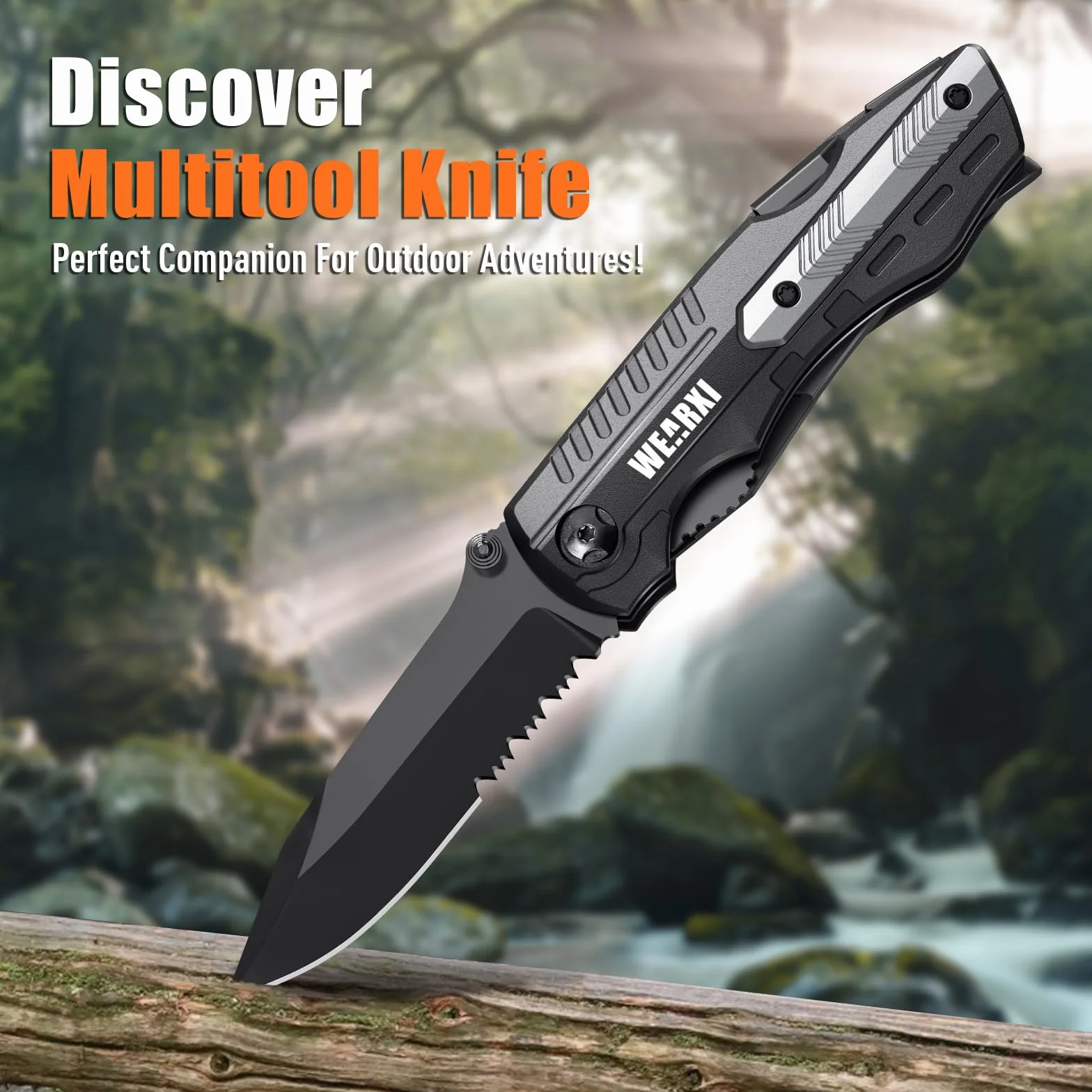 Couteau de Survie Pliant Multifonction 13 en 1, Couteau Suisse de Poche pour Camping Randonnée Outdoor