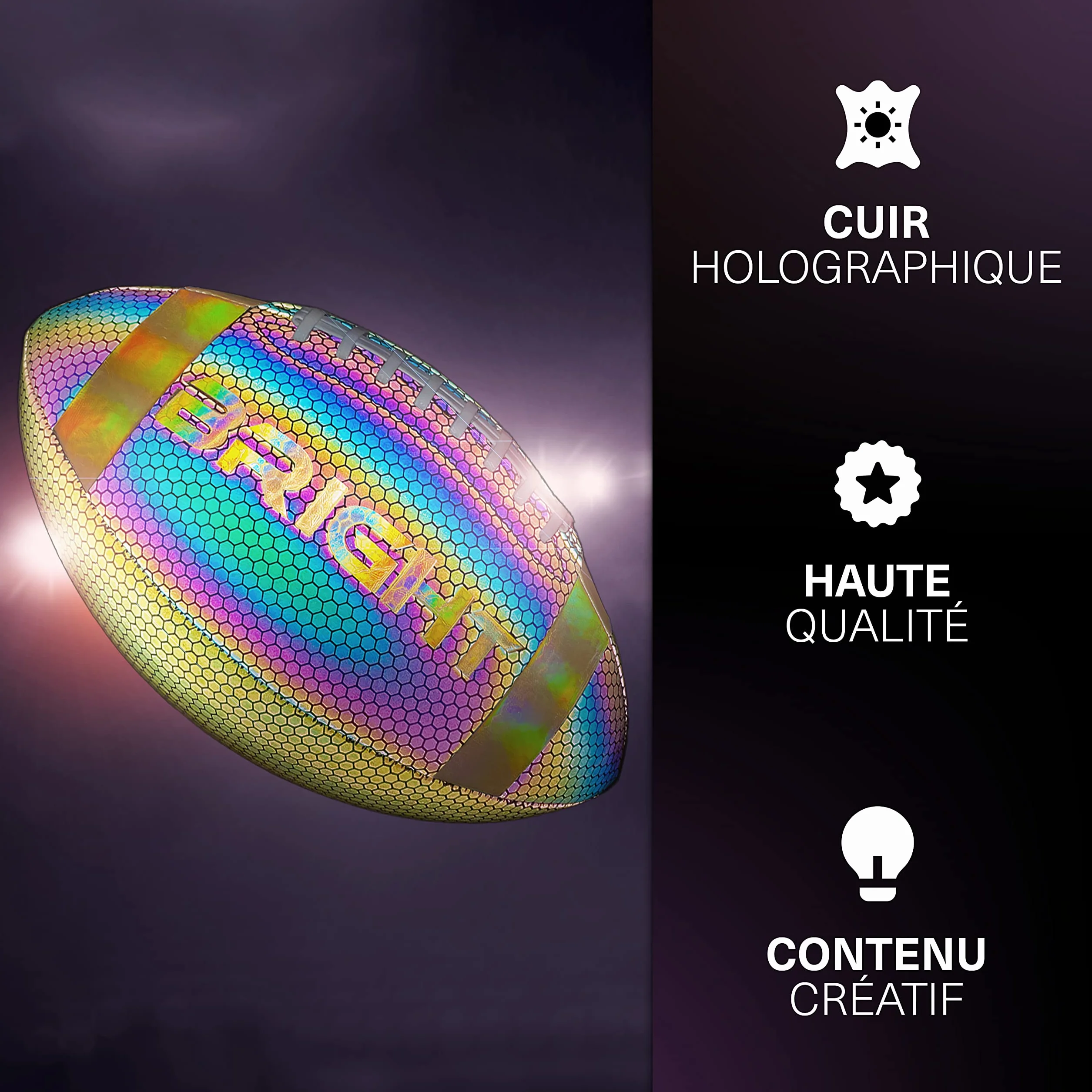 BRIGHT Football américain réfléchissant lumineux dans l'obscurité pour enfants et adultes
