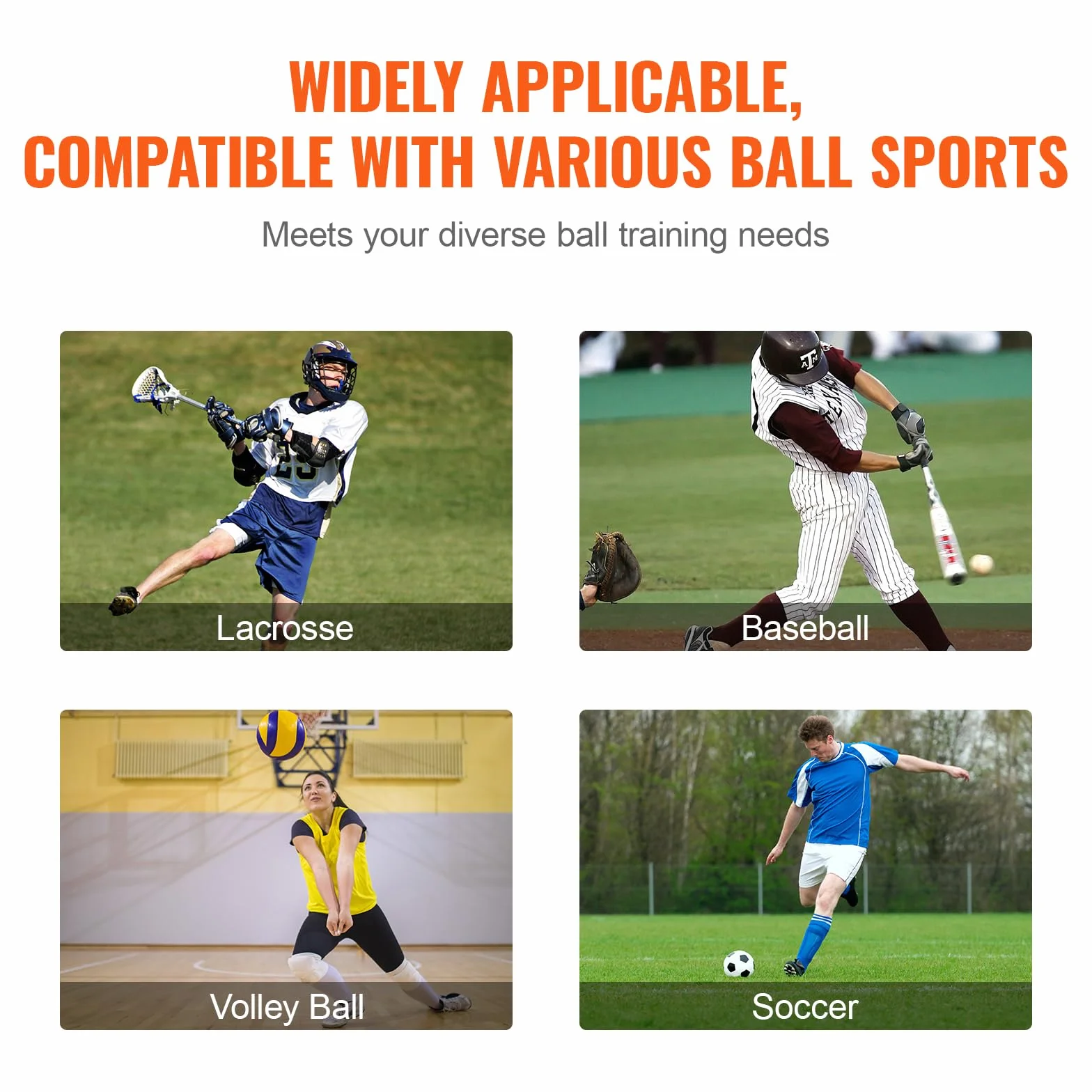 VEVOR Filet de Rebond 152x213 cm Rebondisseur de Football Volley-ball Angle Réglable Cible Base-ball Cadre Acier Tissu Haute Élasticité Entraînement