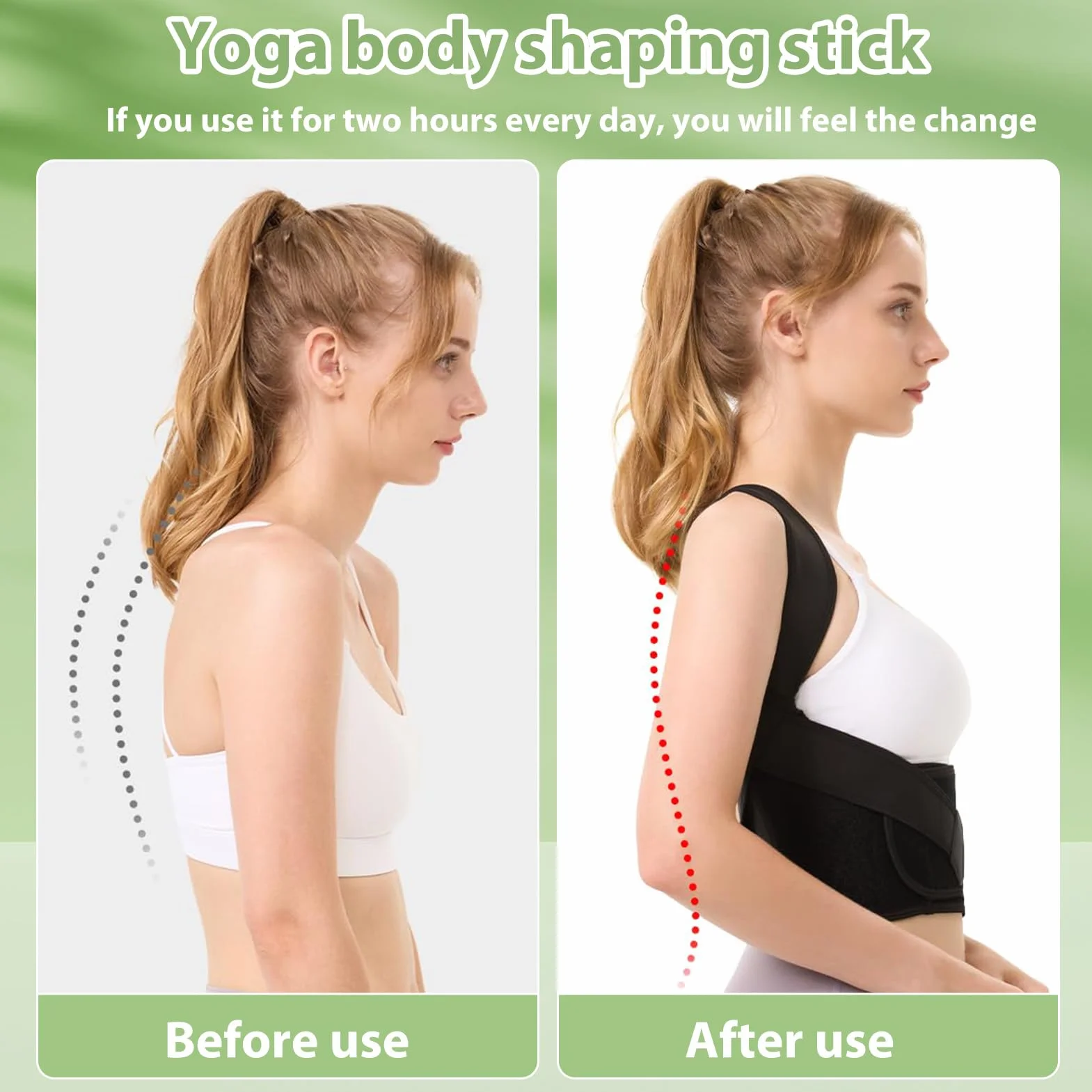 Bâtons De Yoga 80 cm Correcteur de Posture Redresseur de Dos Équipement Fitness