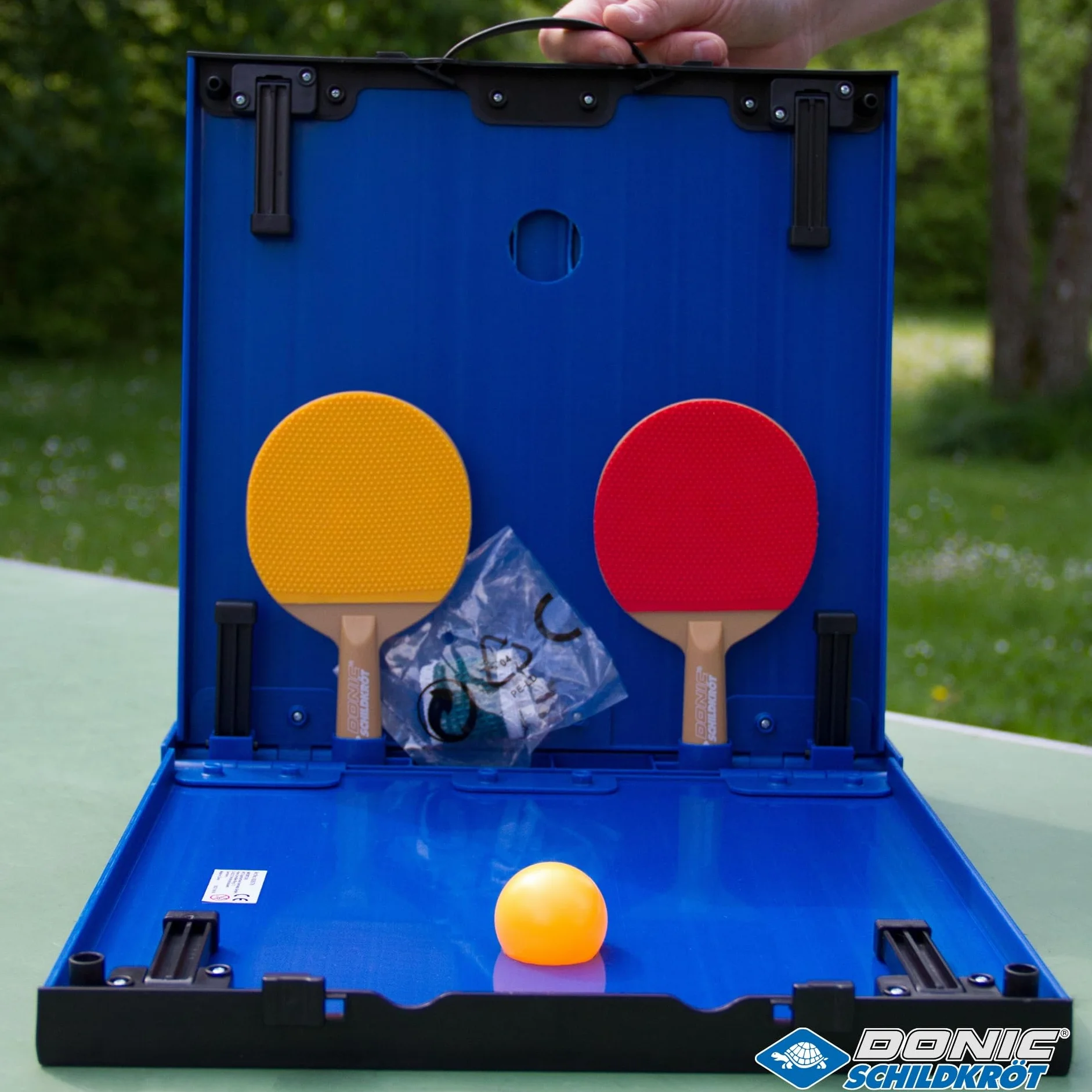 Donic-Schildkröt Mini Table de Ping-Pong Pliable avec 2 Raquettes et 1 Balle