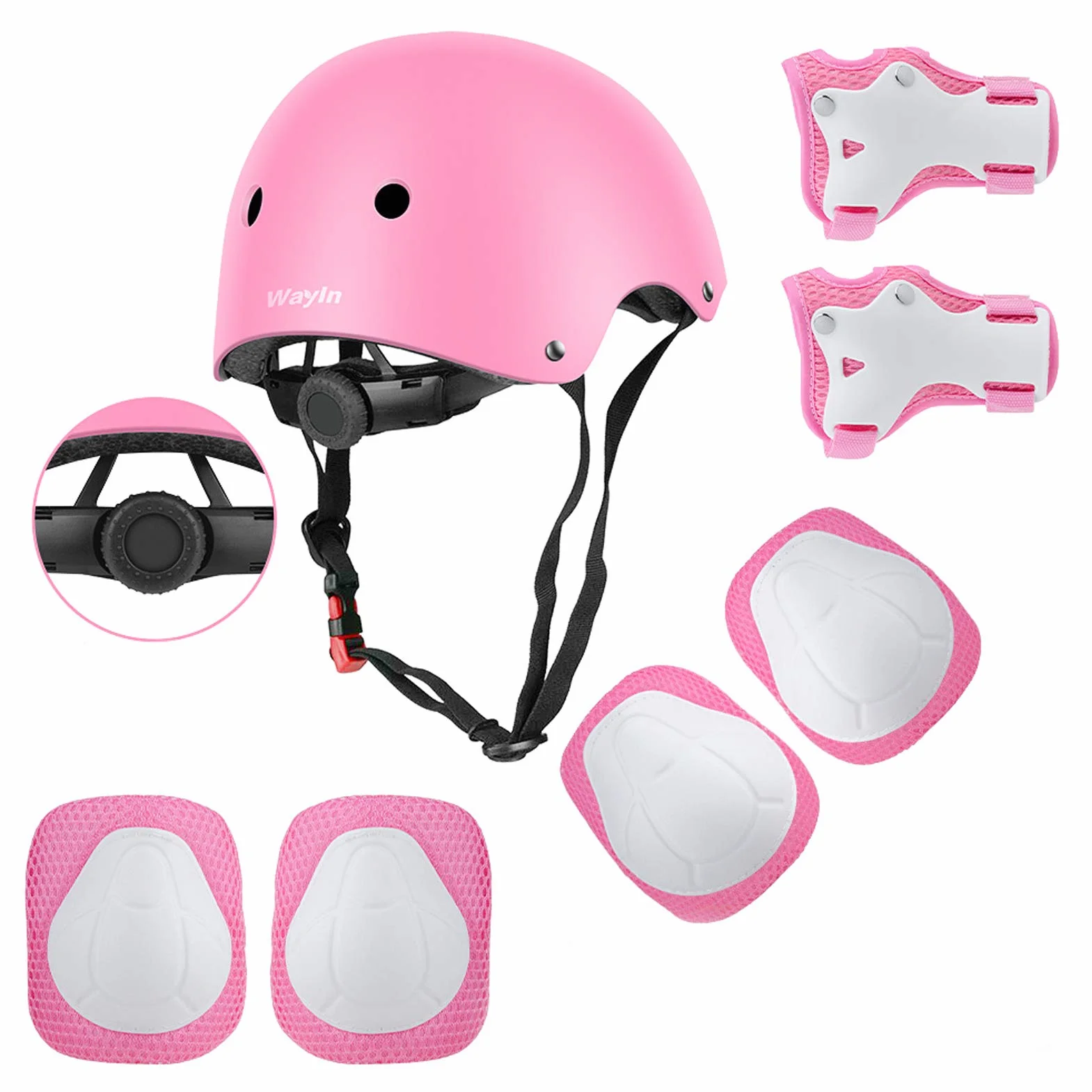 Casque Vélo Enfant Kit de Protections Genouillères Coudières Poignet pour Skateboard Roller BMX