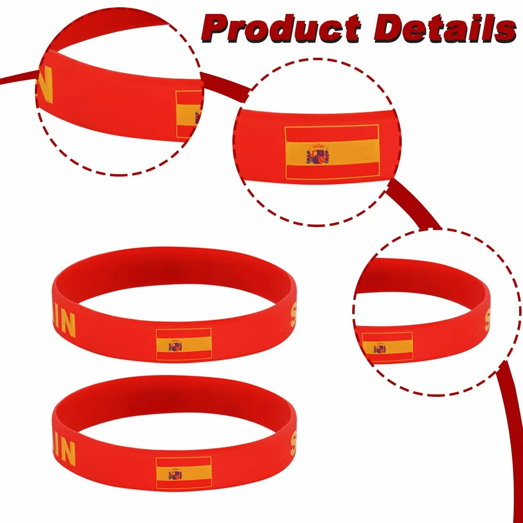 Spanische Flag Silicone Wristbands Bracelet Robuste Durable Drapeau Spanische Sport Coupe Du Monde Souvenirs Football