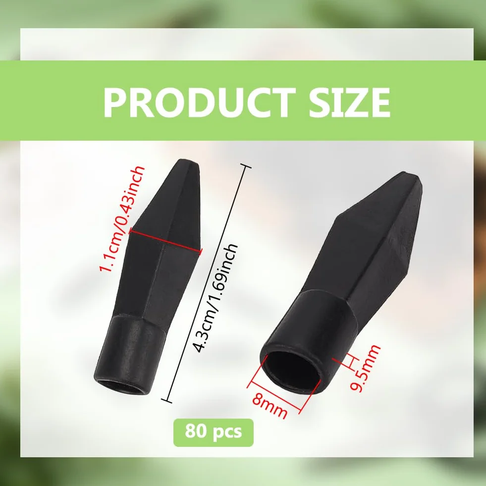 BENECREAT Pointes de Flèche en Caoutchouc Souple Noir 8mm pour Tir à l'arc Débutants