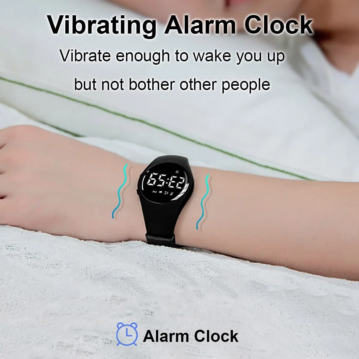 Montre Connectée Podomètre Rechargeable IP68 Etanche 20 Jours Batterie 3 Réveils Enfants Numérique