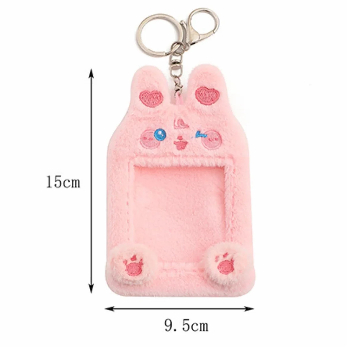 Porte-Photo Lapin Mignon avec Porte-Clés, Étui Protection Photocards Carte Bancaire, Décoration Sac à Dos
