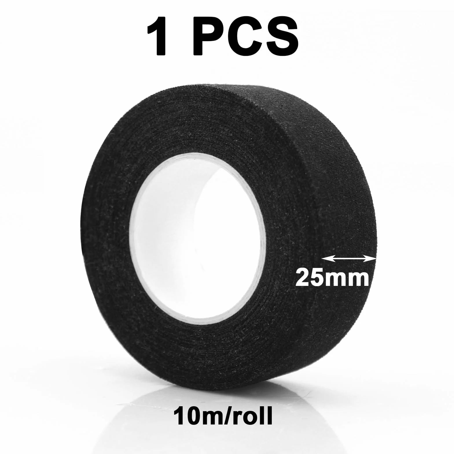Ruban de Hockey Grip Tape 2.5cm x 10m Autocollant Antidérapant pour Raquette de Badminton (Noir)