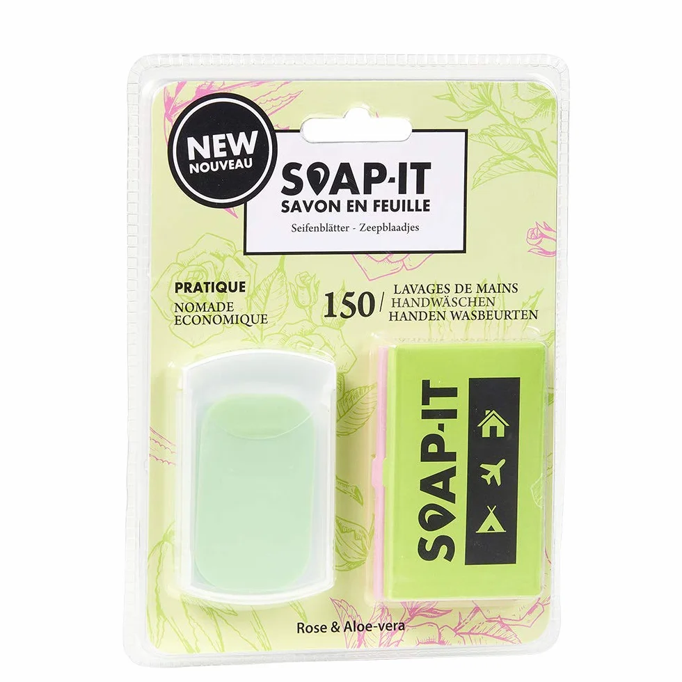Papier savon portable 150 feuilles mini savon voyage