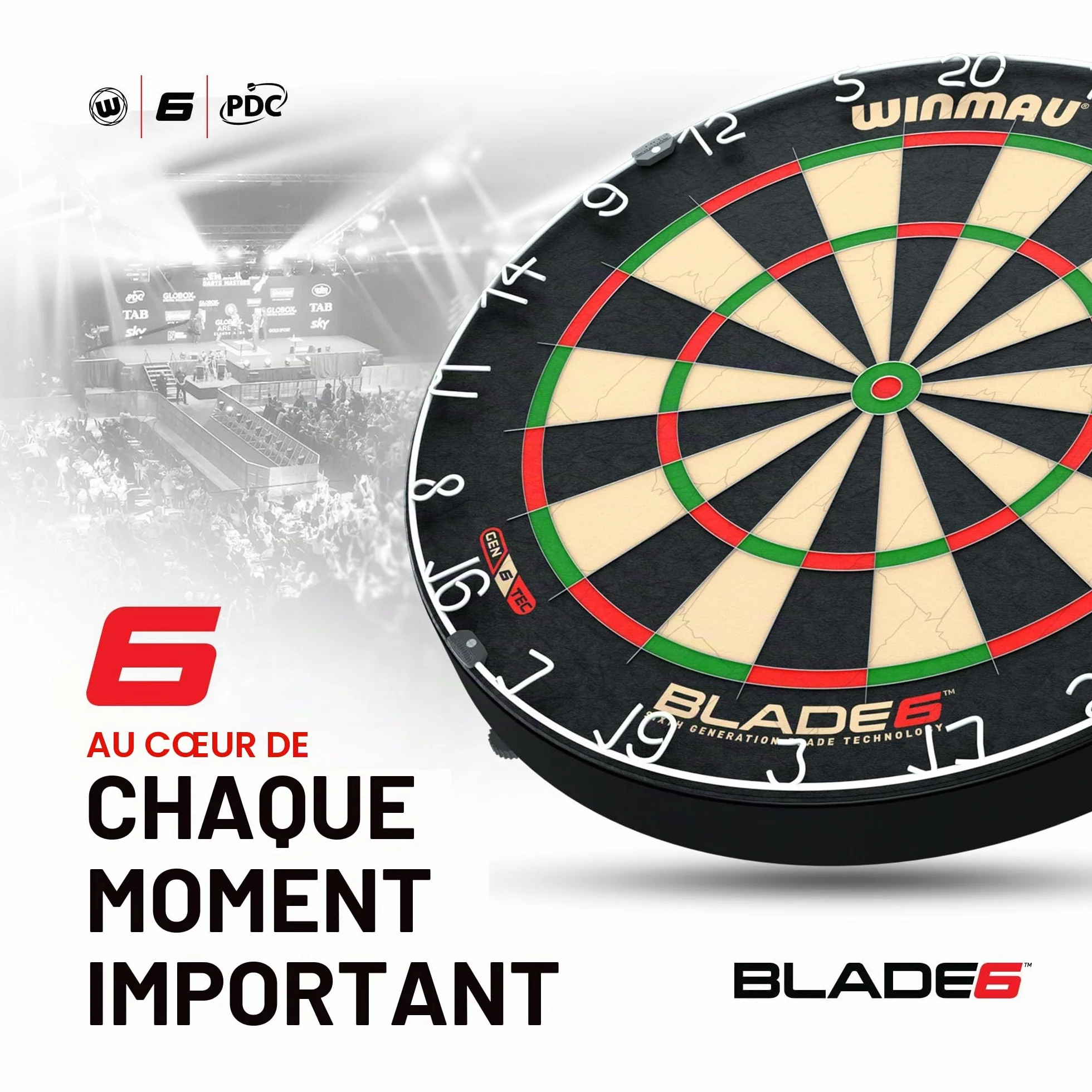 WINMAU Blade 6 360 Cible de fléchettes steeldart Professionnelle homologuée Tournoi PDC