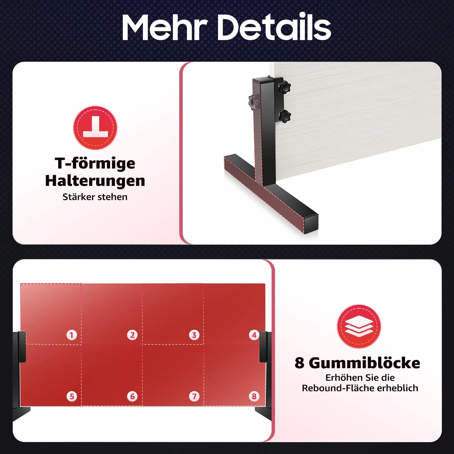 Table Tennis Return Board 8 Rubber Blocks 360° Adjustable Angle - Professional Training Equipment Indoor Outdoor