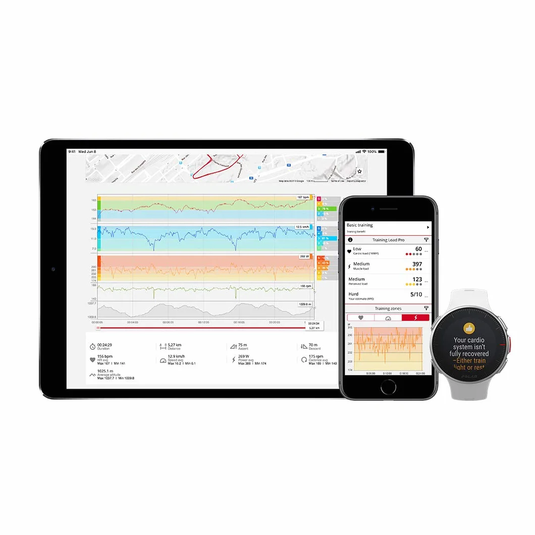 Polar Vantage V Montre de Sport GPS Premium Hommes Femmes Batterie Longue Durée Multisport Triathlon Cardiofréquencemètre Étanche