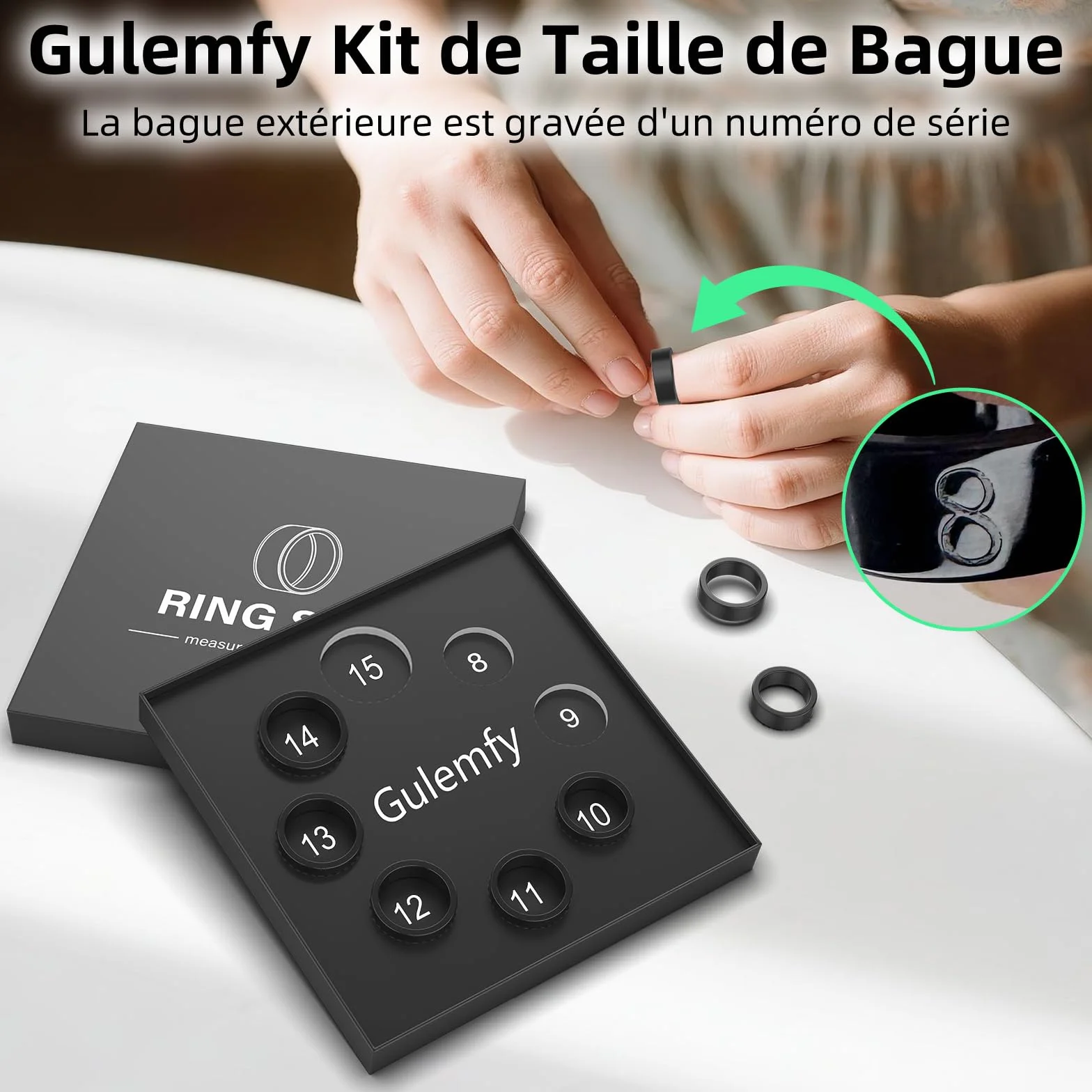 Smart Ring 2026 avec Écran LED, IP68 Étanche, Tracker Santé Fitness Fréquence Cardiaque SpO2 HRV Sommeil Stress, Compatible iOS Android