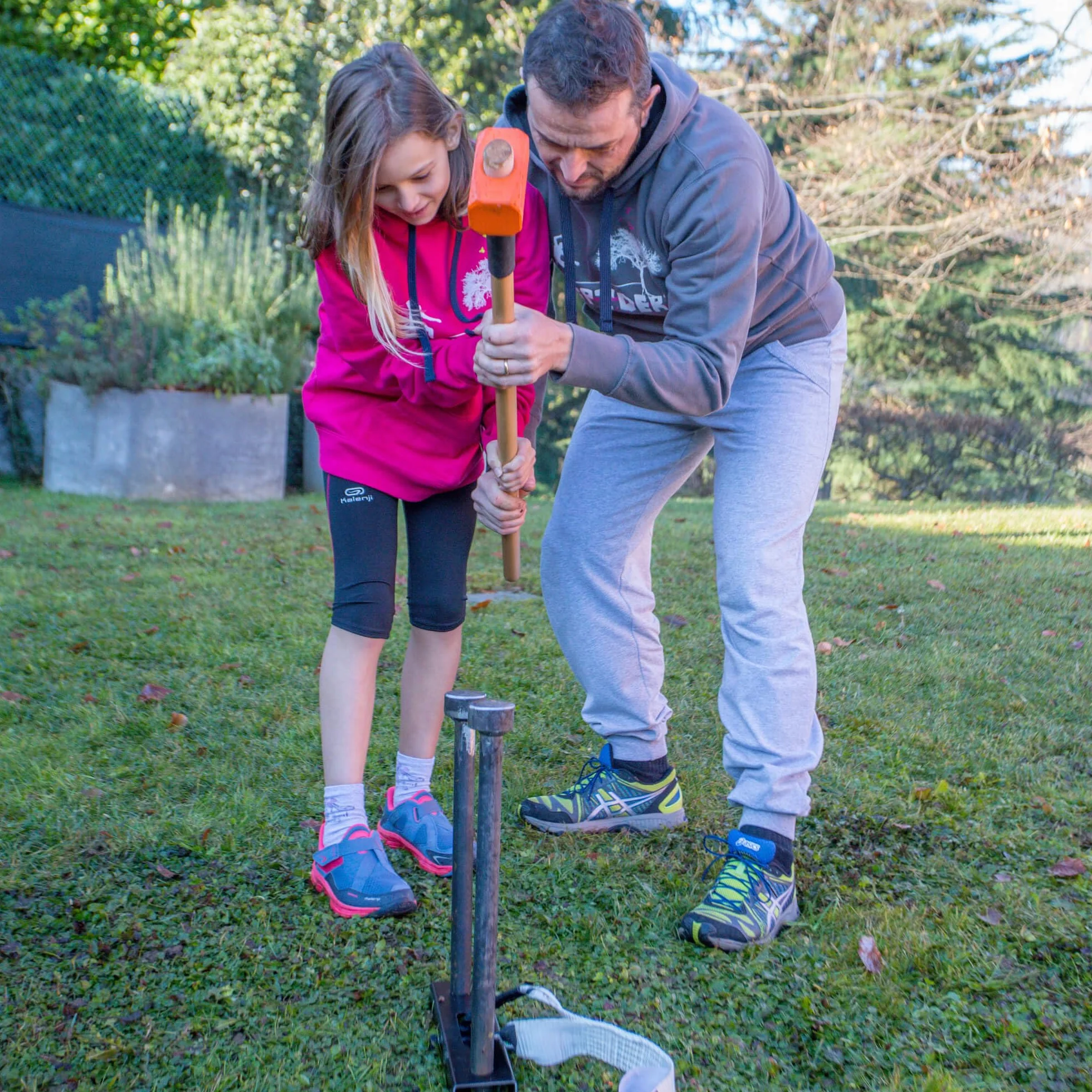 Kit Slackline Extérieur 20 mètres pour Débutants sans Arbres