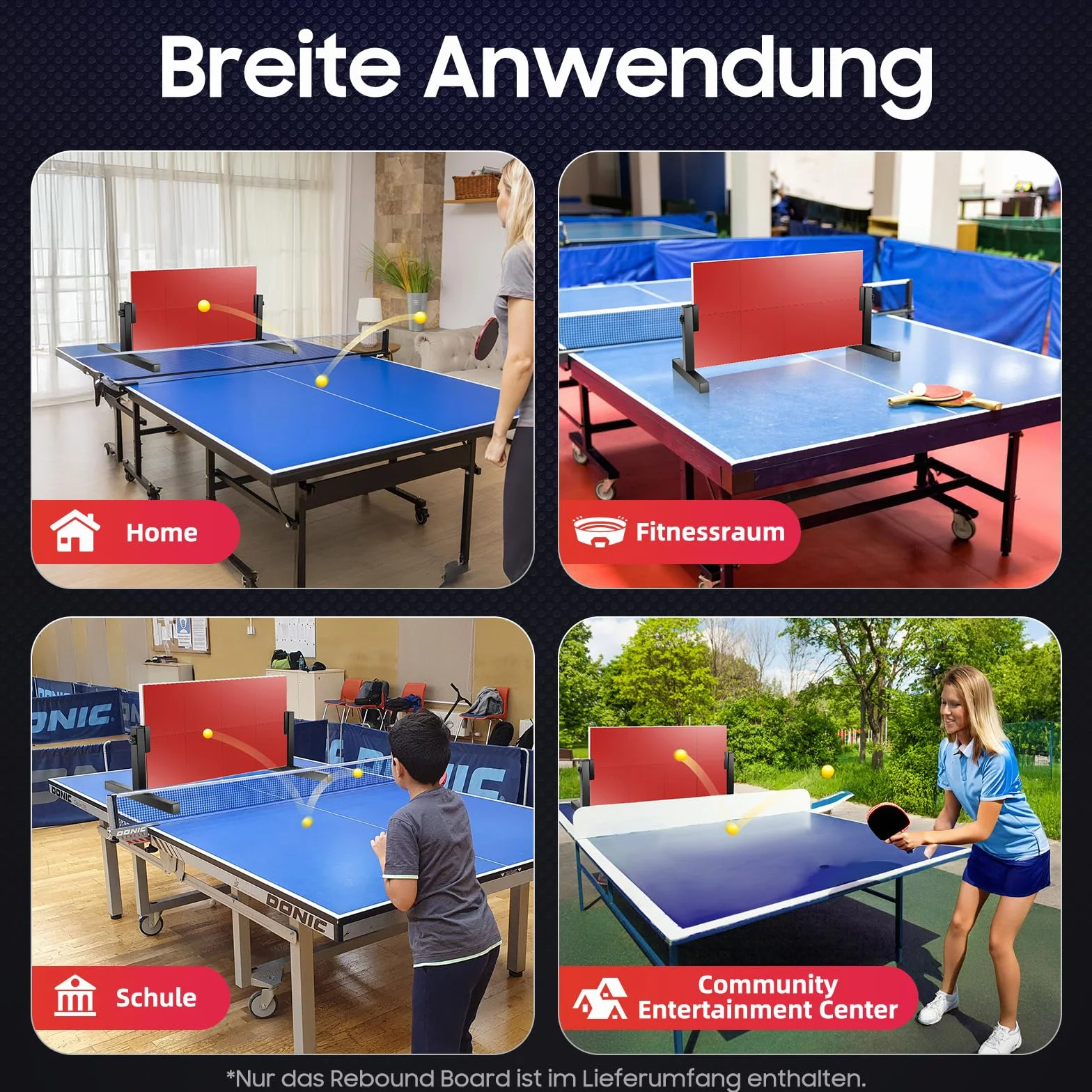 Table Tennis Return Board 8 Rubber Blocks 360° Adjustable Angle - Professional Training Equipment Indoor Outdoor