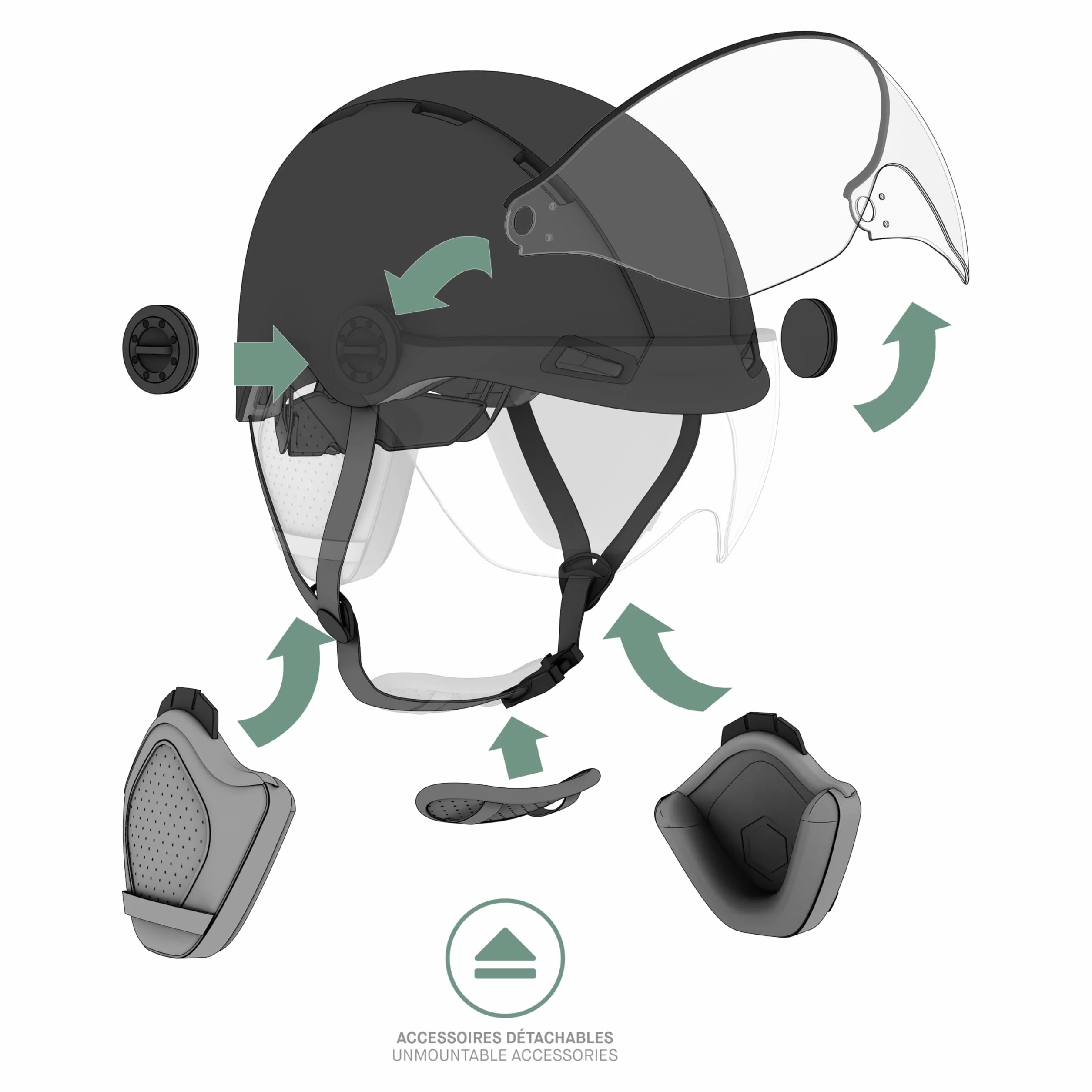 Casque Vélo Casr avec Visière Lifestyle Vert