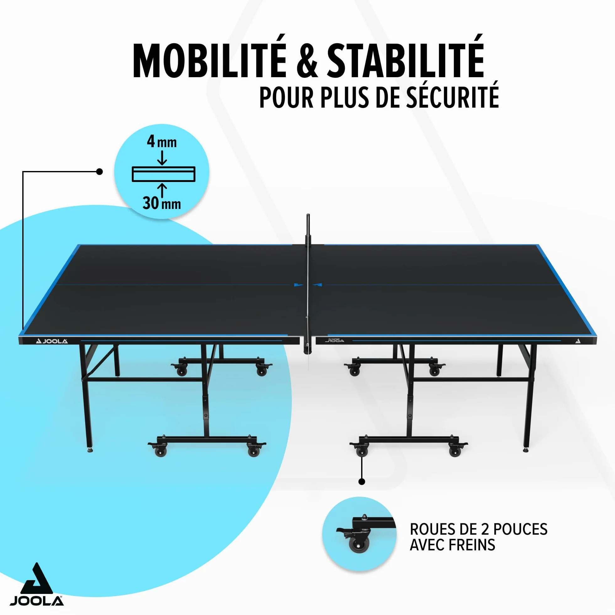 JOOLA Table de ping-Pong Professionnelle Aluminium 6 mm Surface Composite résistante aux intempéries Montage Rapide