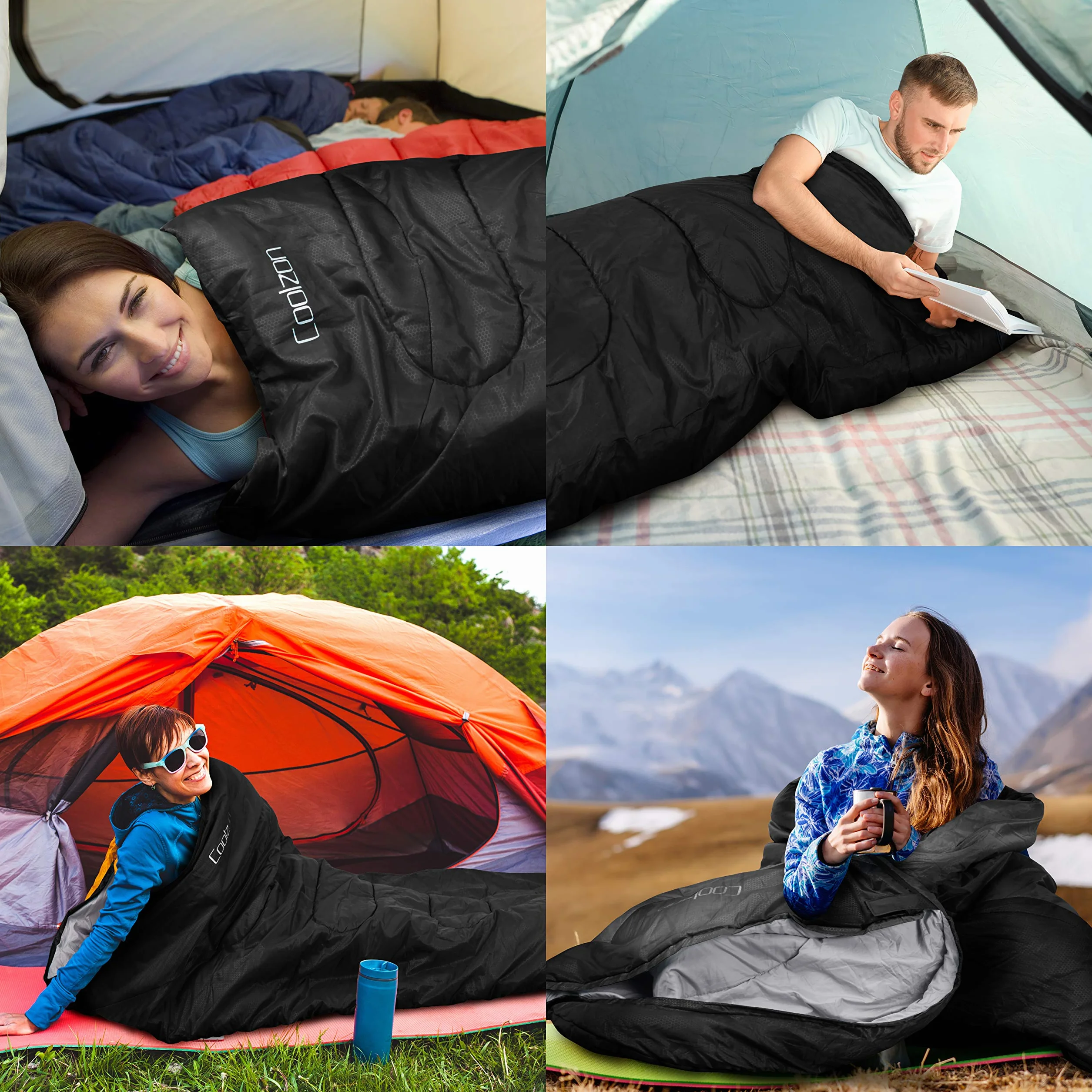 Coolzon Sac de Couchage Camping 3-4 Saisons Adulte Ultra Léger Chaud