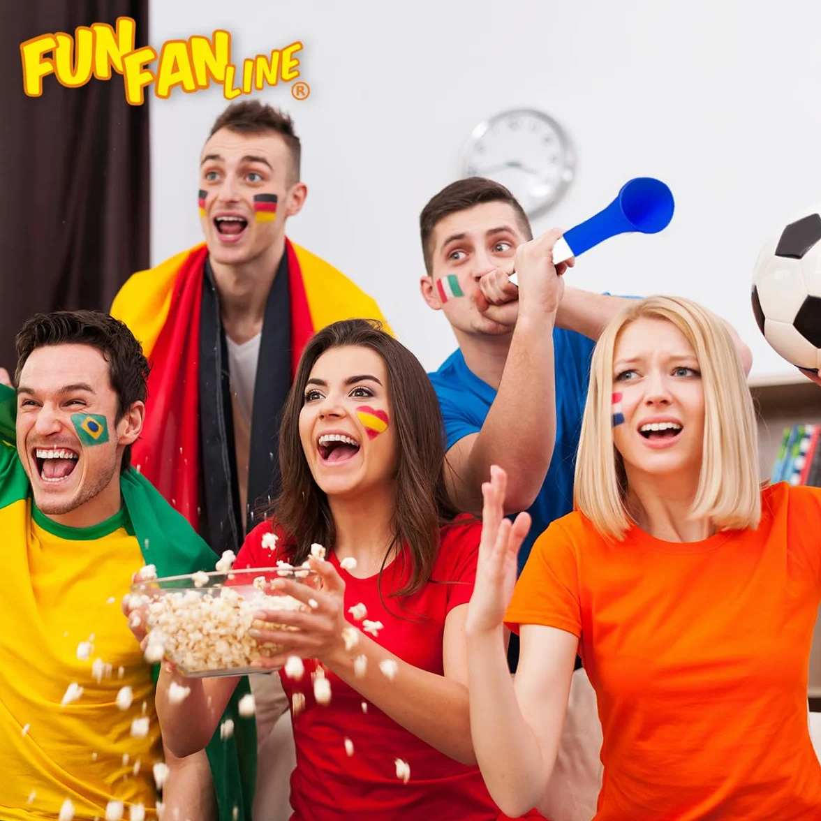 Pack x3 Trompettes en Plastique Vuvuzela pour Football Célébrations Sportives Avertisseur Sonore