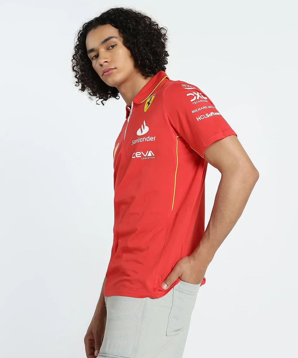 PUMA Polo Scuderia Ferrari 2024 Hommes Rouge Brûlé