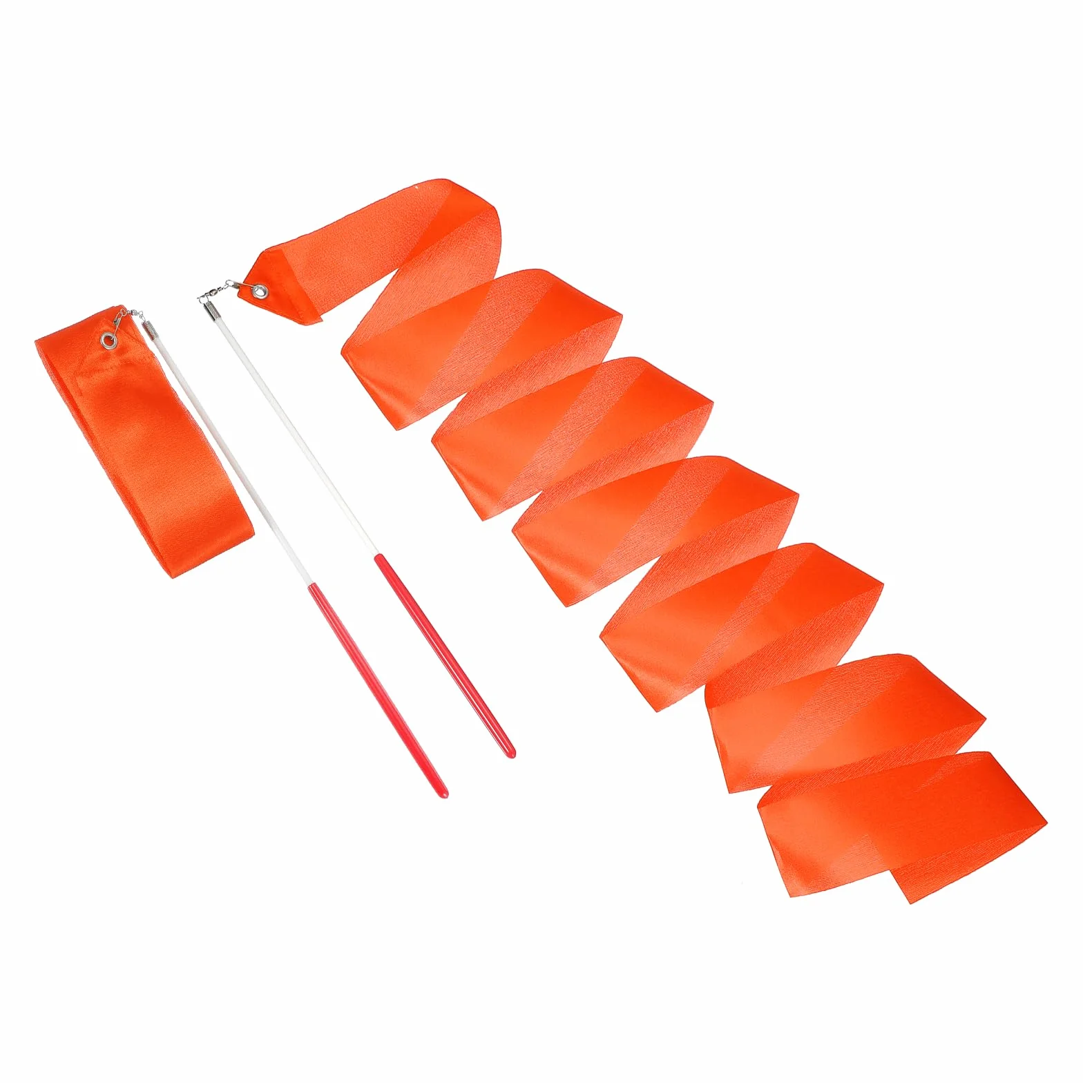 QUARKZMAN 2 Pcs Rubans De Danse, 78.7" Rubans De Gymnastique Rythmique pour Artistic Dancing Gymnastics Training, Orange