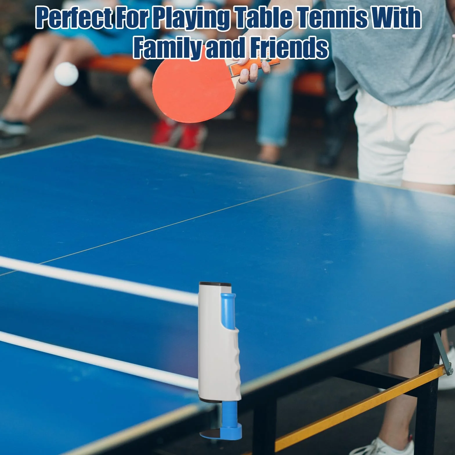 Filet de Ping Pong Rétractable 170 cm, pour Table Portable, Gris Bleu