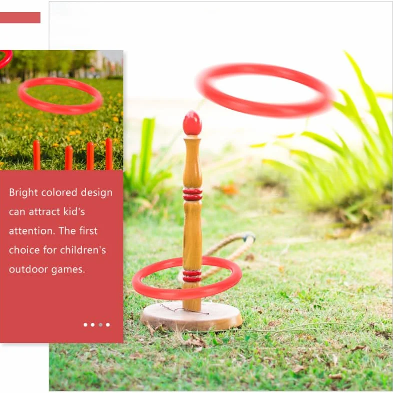 Jeu de Lancer d'Anneaux en Plastique Rouge 20 Pièces 8 cm Diamètre Extérieur