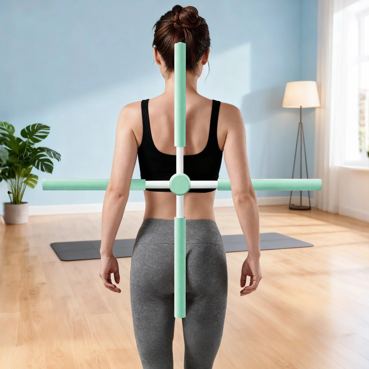 Poteau De Yoga pour Correction De Postures, 2pcs Bâtons De Yoga pour Étirement, Pilates Stick Outil D'étirement, Équipement De Fitness