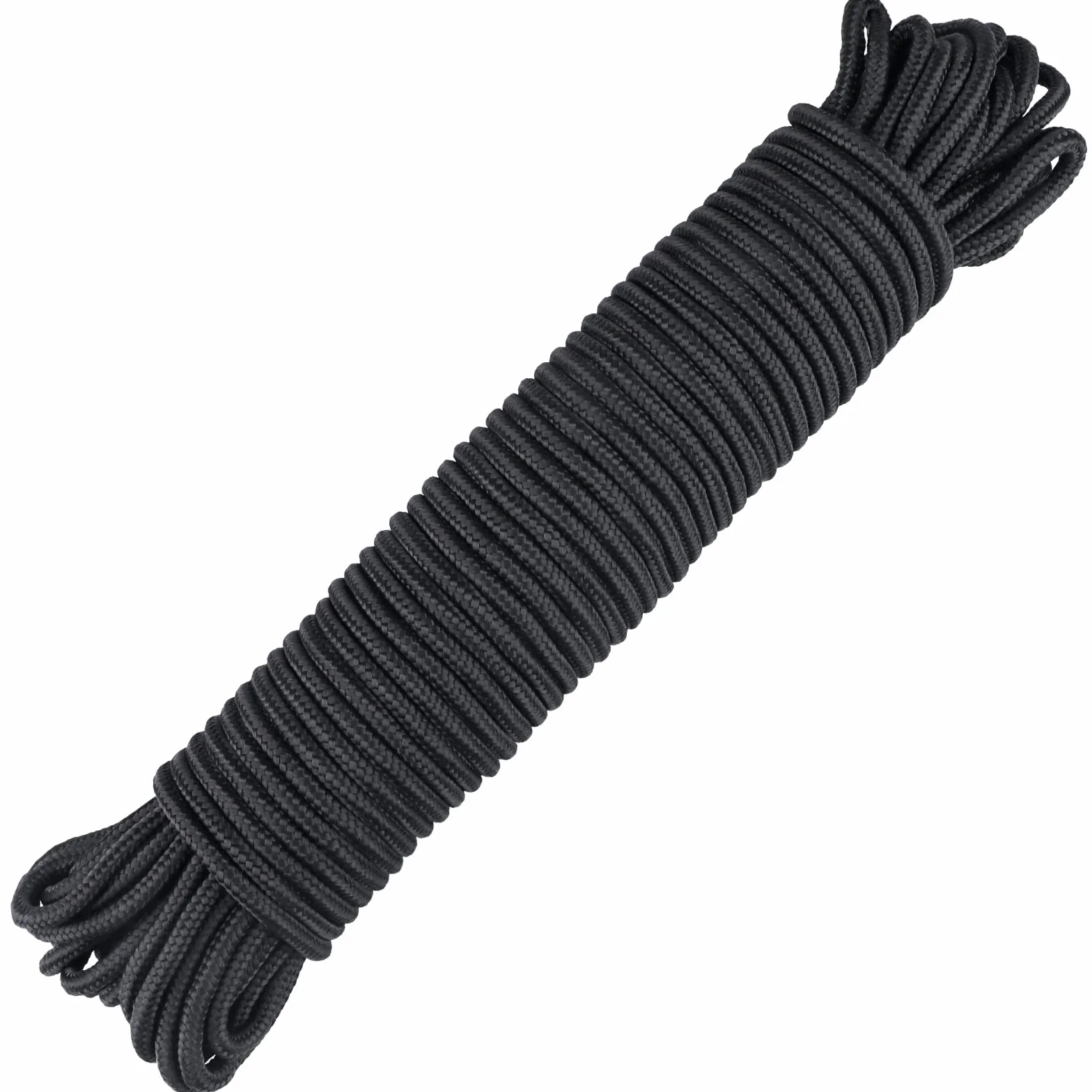 G2PLUS Corde en Nylon 30M 6 mm Noir Paracorde Indéchirable pour Harnais Voile Ombrage Camping Plein Air