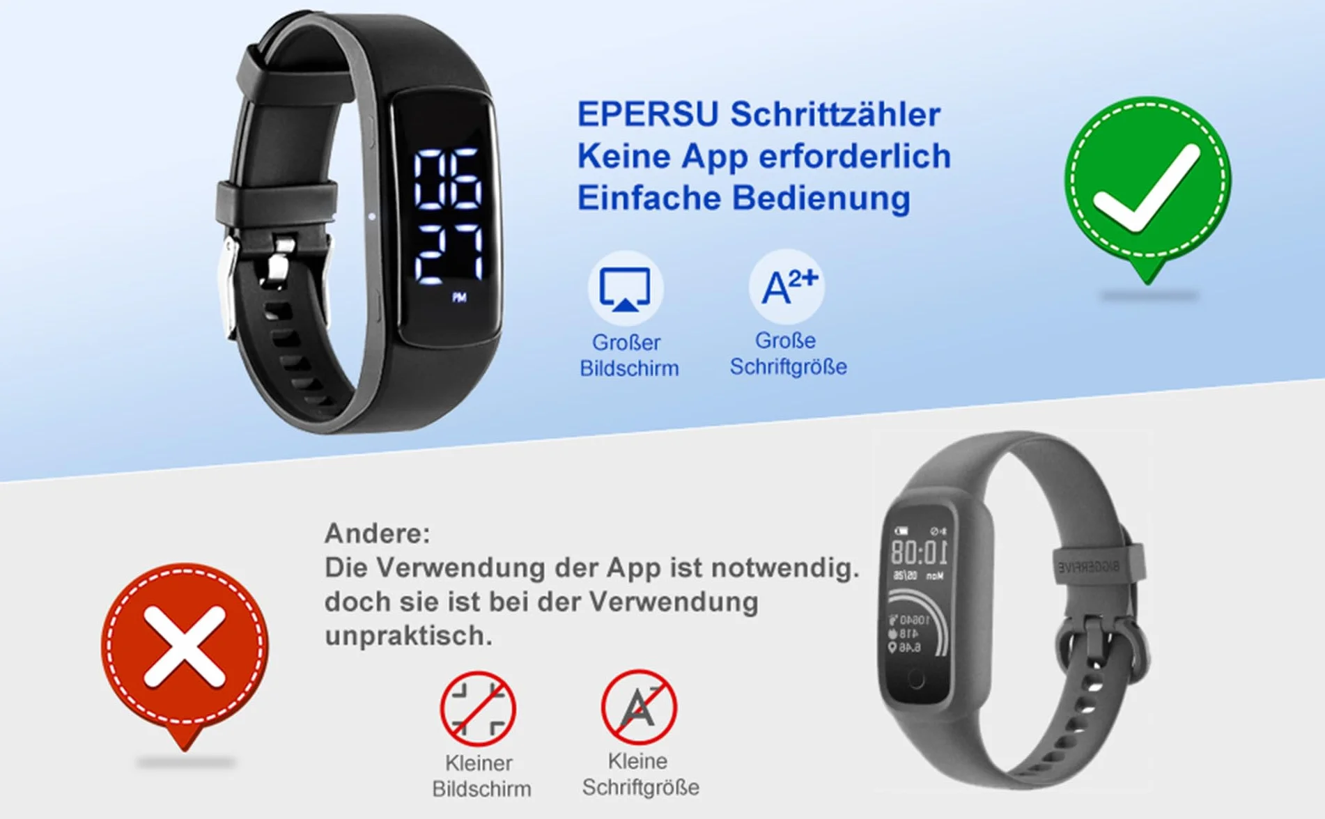 Montre de Fitness étanche IP68 pour Adulte, Enfant, Homme, Femme