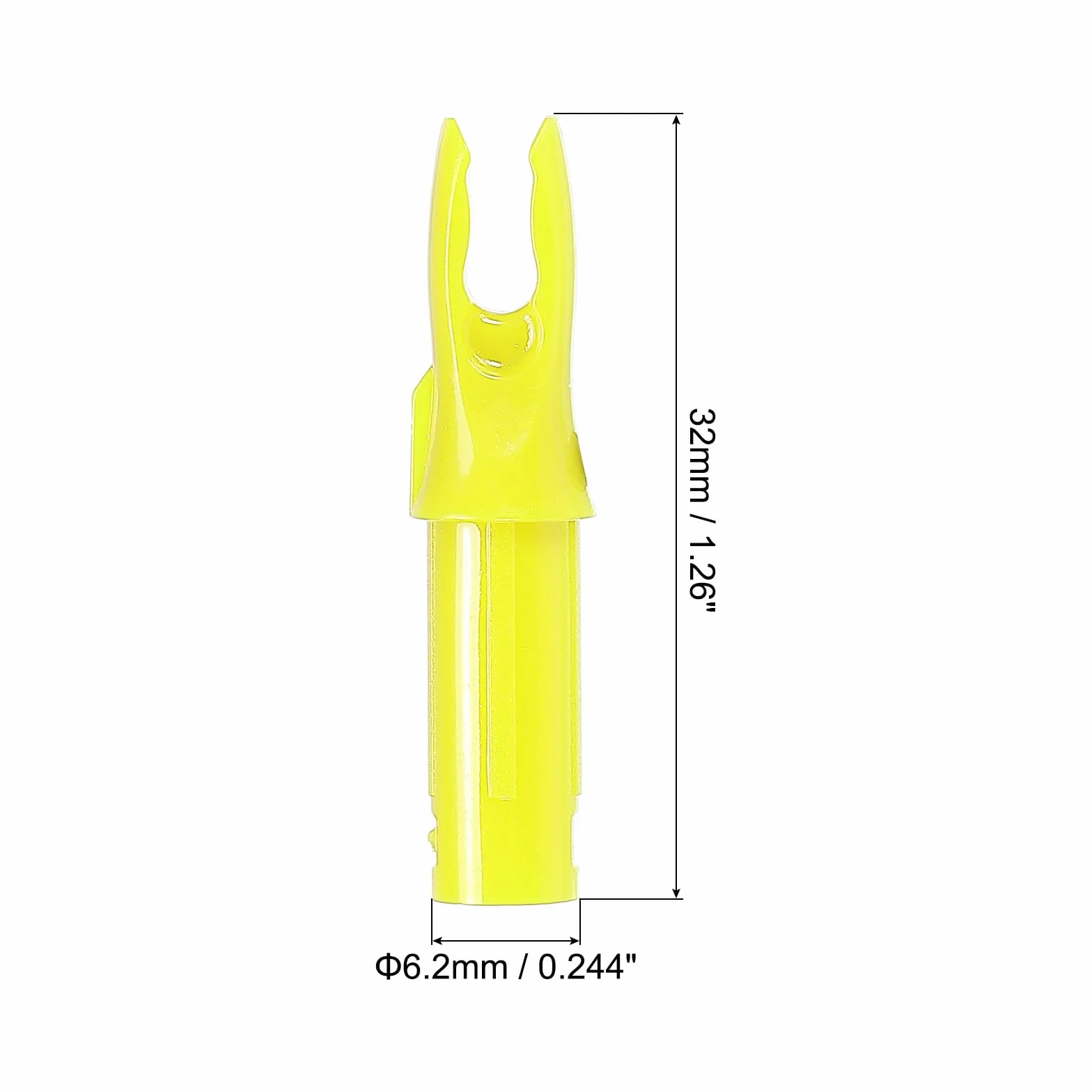 PATIKIL Tir Arc Flèche Encoches 6.2mm 0.244" 40 Paquet Insére Flèche Encoche Remplacement pour Tournage, Jaune