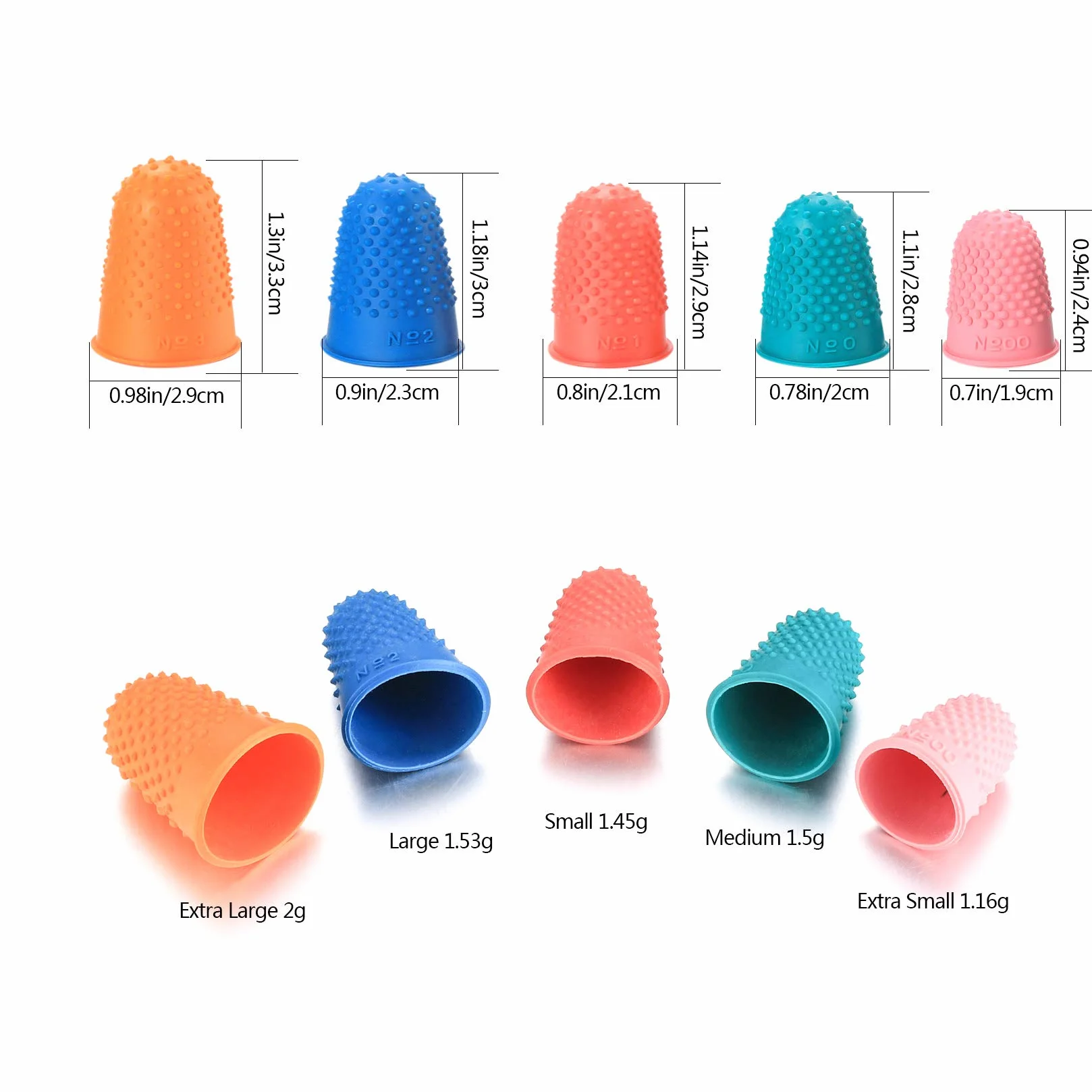 20 Pièces Doigtier en Caoutchouc, Coussins de Doigts Réutilisable pour Jeux de Sport