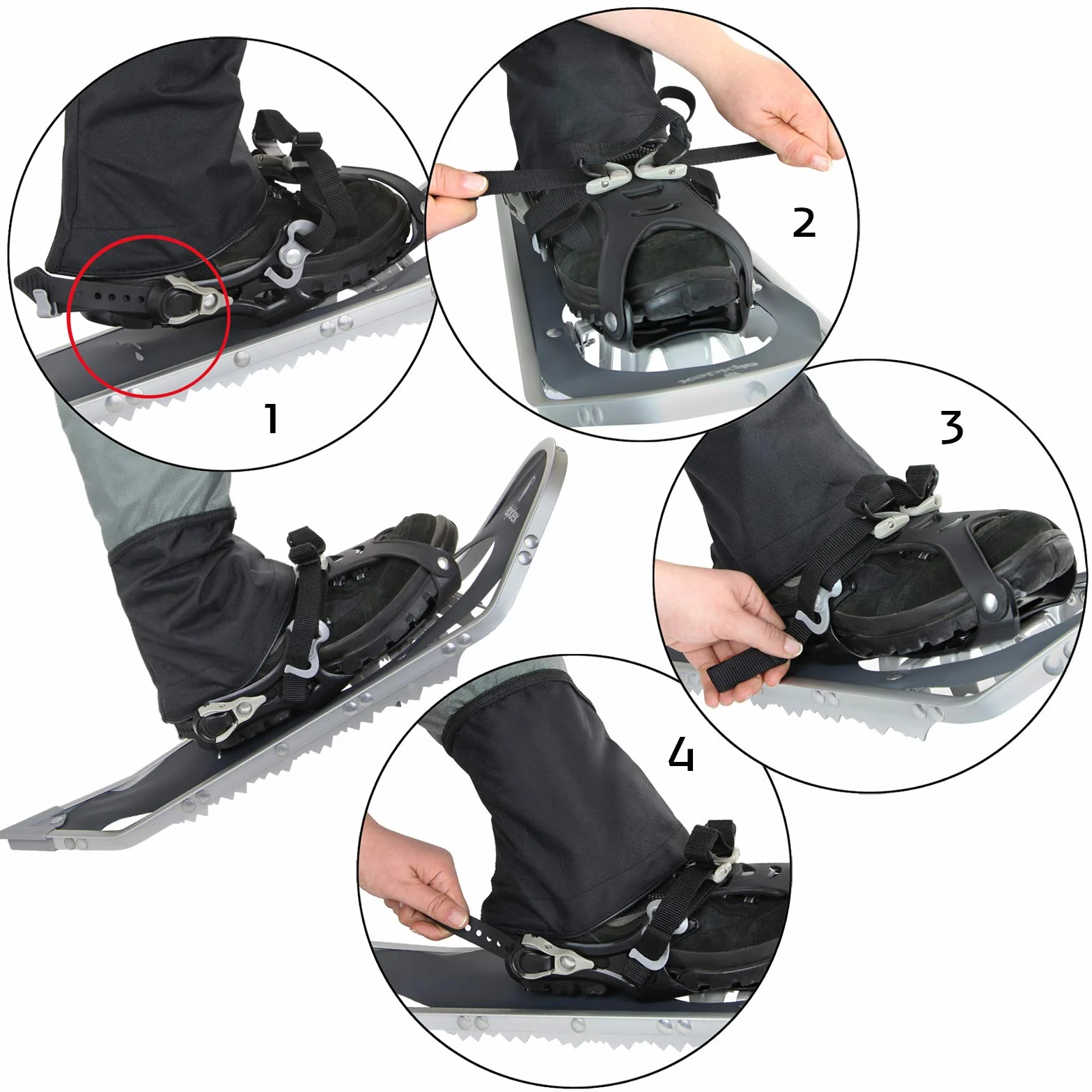 ALPIDEX Raquette Neige Aluminium Sac Transport Bâtons Optionnel