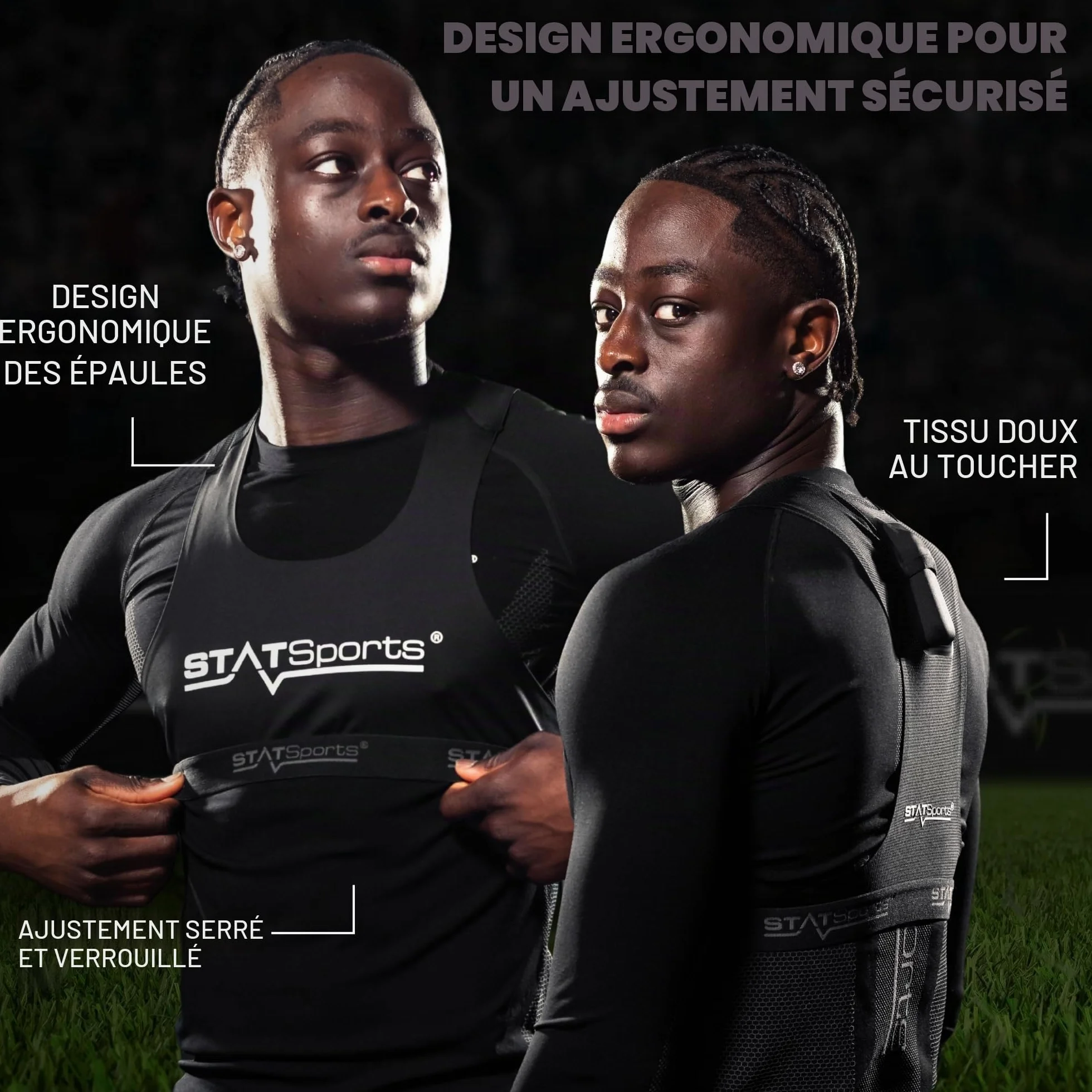 STATSports Gilet GPS Football Academy - Brassière GPS avec Poche Sécurisée pour APEX Tracker