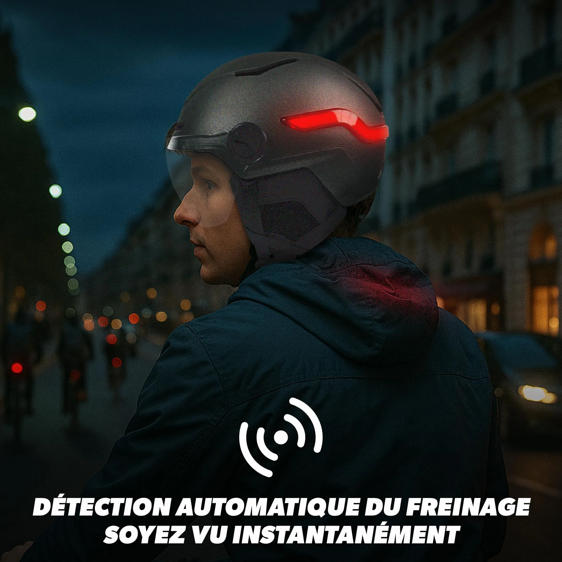 T'nB Vizion Casque Vélo Trottinette Électrique LED Connectées Détection Freinage Automatique Clignotants Télécommandés Visière Anti-UV Batterie Rechargeable