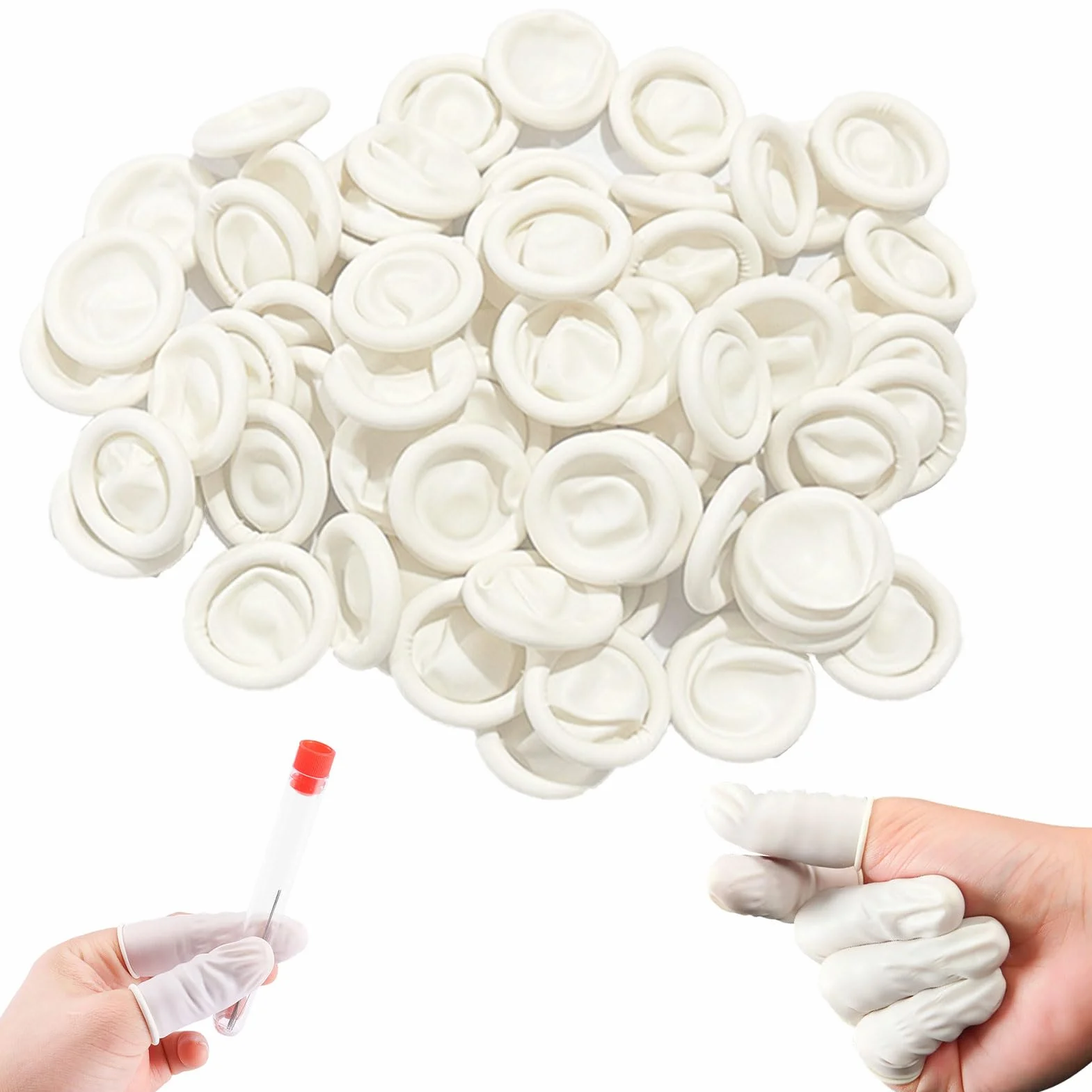 Doigtiers en Latex, Doigts de Protection Imperméables, Doigtier Silicone pour Tatouage