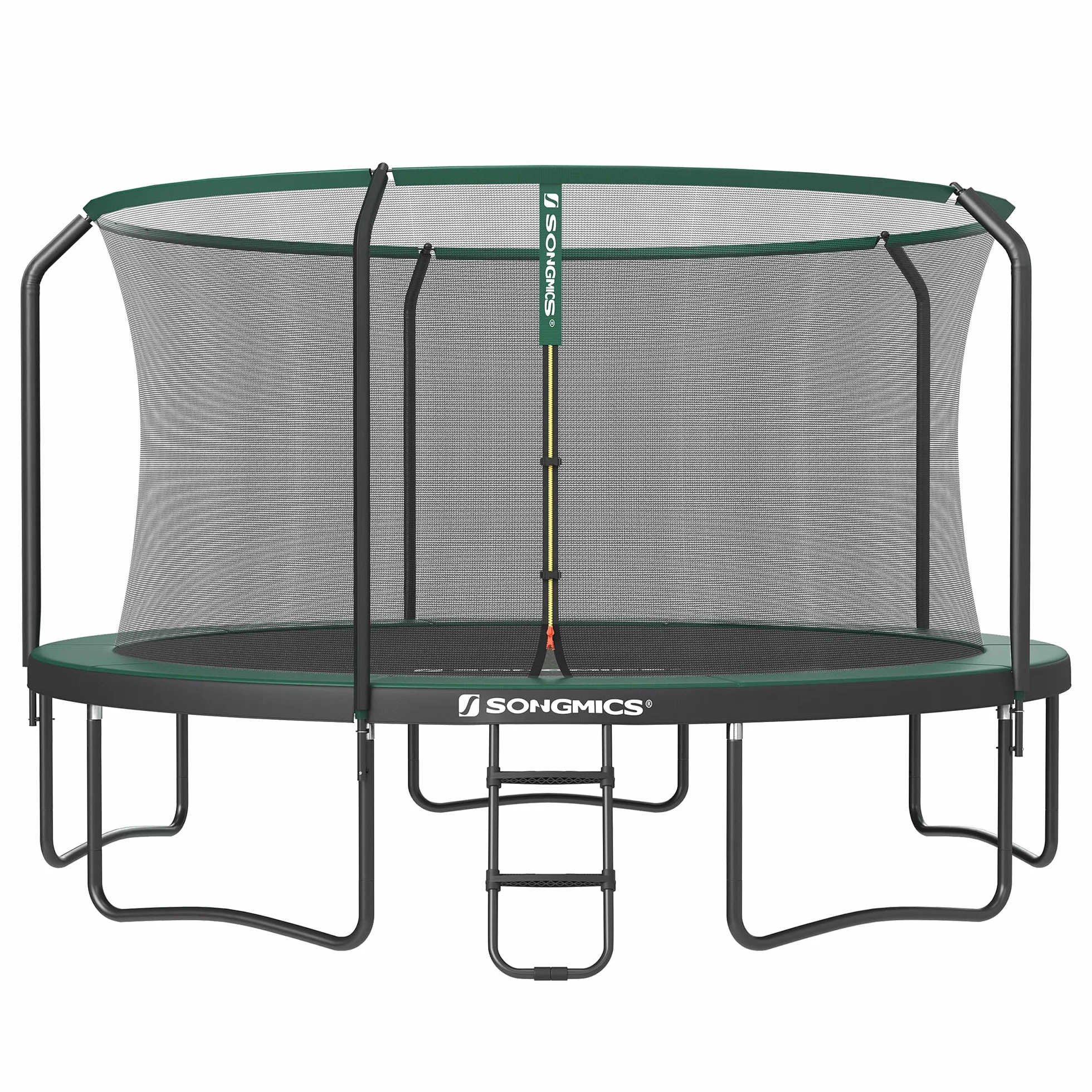 SONGMICS Trampoline pour Enfant avec Filet de Protection, Coussin de Sécurité, Échelle et Cadre en Acier