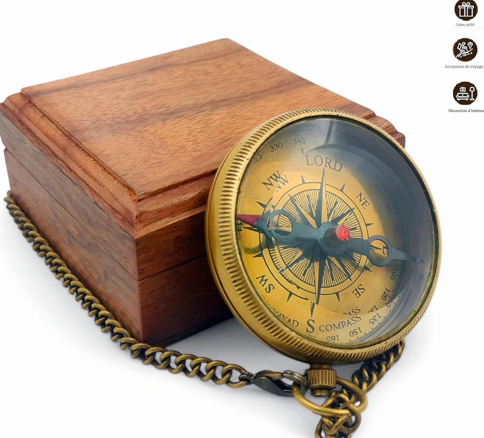 Boussole antique en laiton, cadeau religieux pour garçons