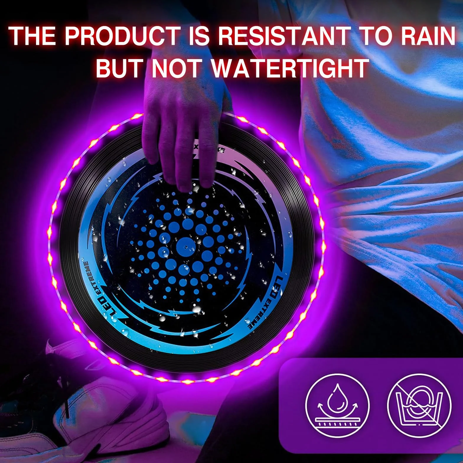 Ultimate Frisbee Disque Volant Lumineux LED 49 Lumières pour Adultes Enfants Plage Pelouse
