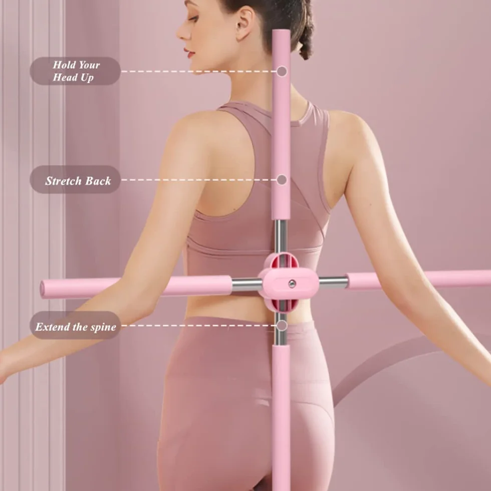 Poteau de Yoga pour Correction de Posture, Bodybuilding Pilates Stick Entraînement Complet du Corps