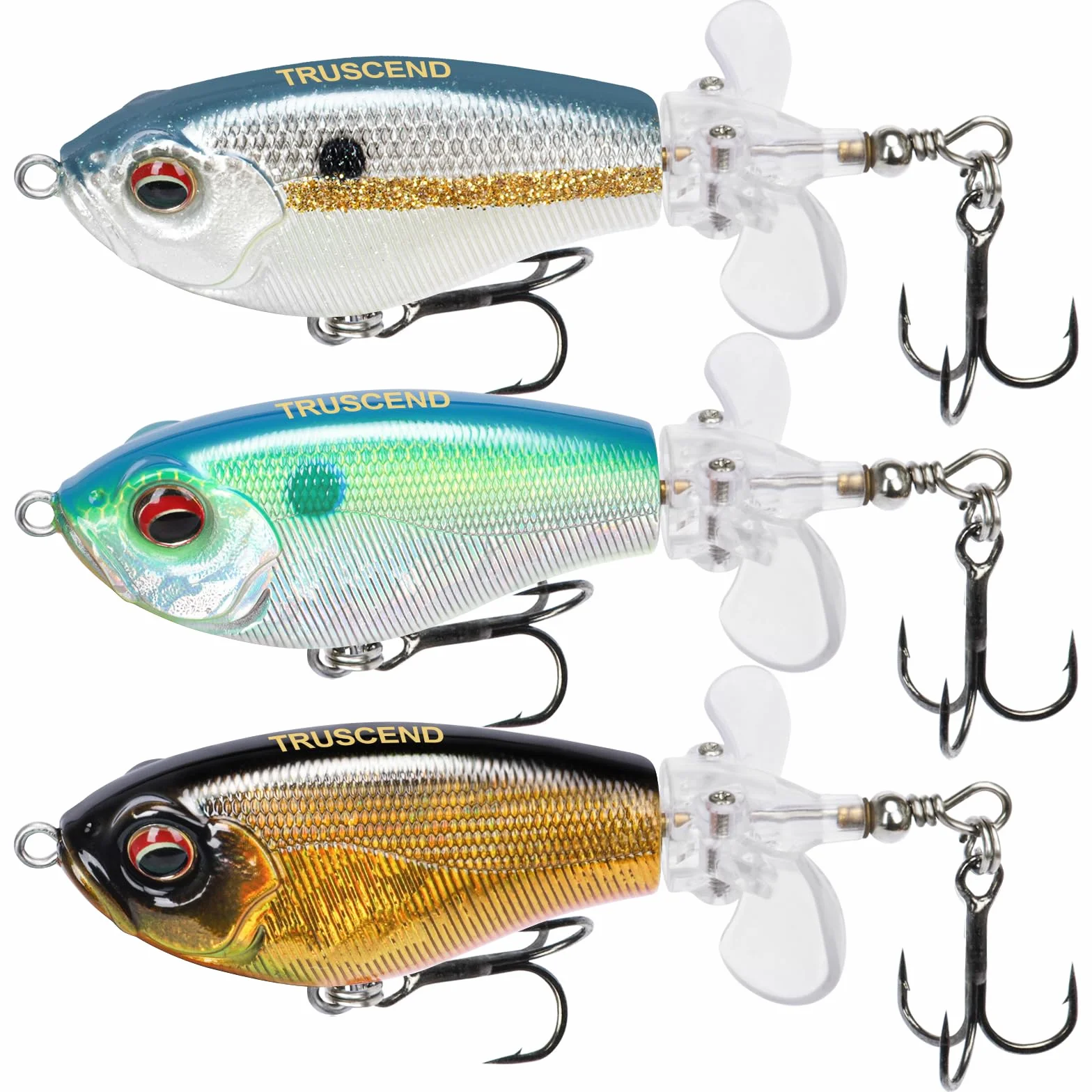 TRUSCEND Easy Catch Popobait Hameçon BKK Leurre Surface Whopper Popper Topwater Brochet Perche Truites Basse Silure