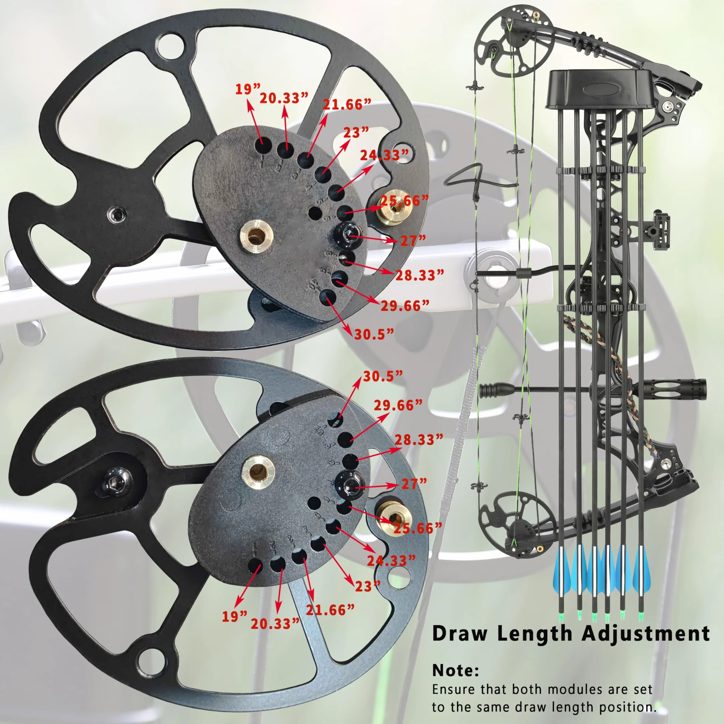 Kit Arc à Poulies Chasse et Cible Limbe USA Poids 30-44lbs IBO 320FPS Accessoires