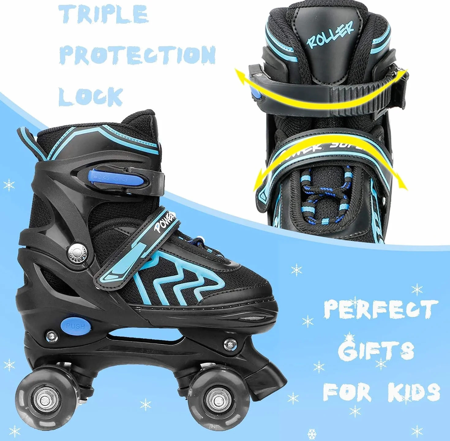 Patins à roulettes réglables pour Enfants Roues Lumineux Rollers en Ligne Quad Filles Garçon Débutants