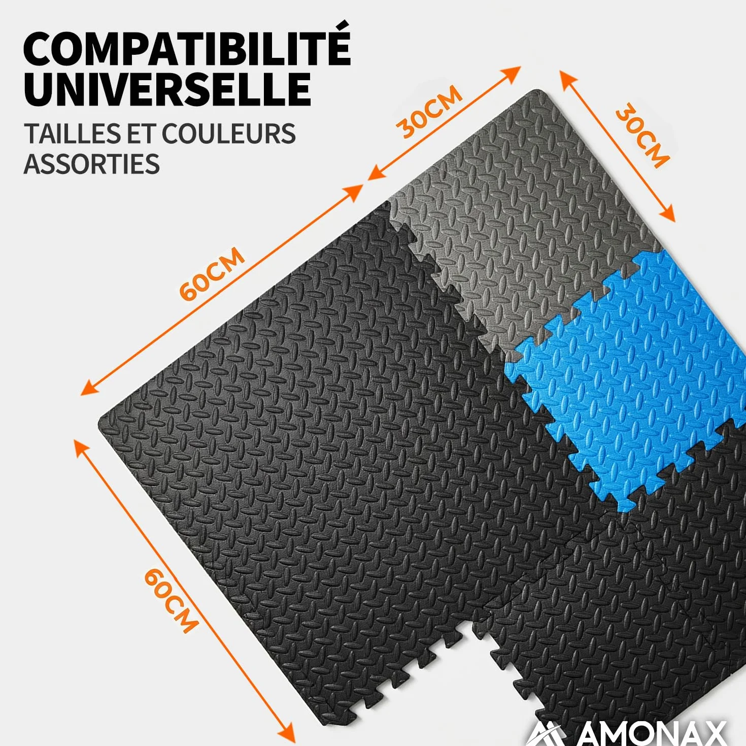 Amonax Tapis de Sport Eva 30x30 cm Dalle Garage Tatami Puzzle Protection Sol Fitness