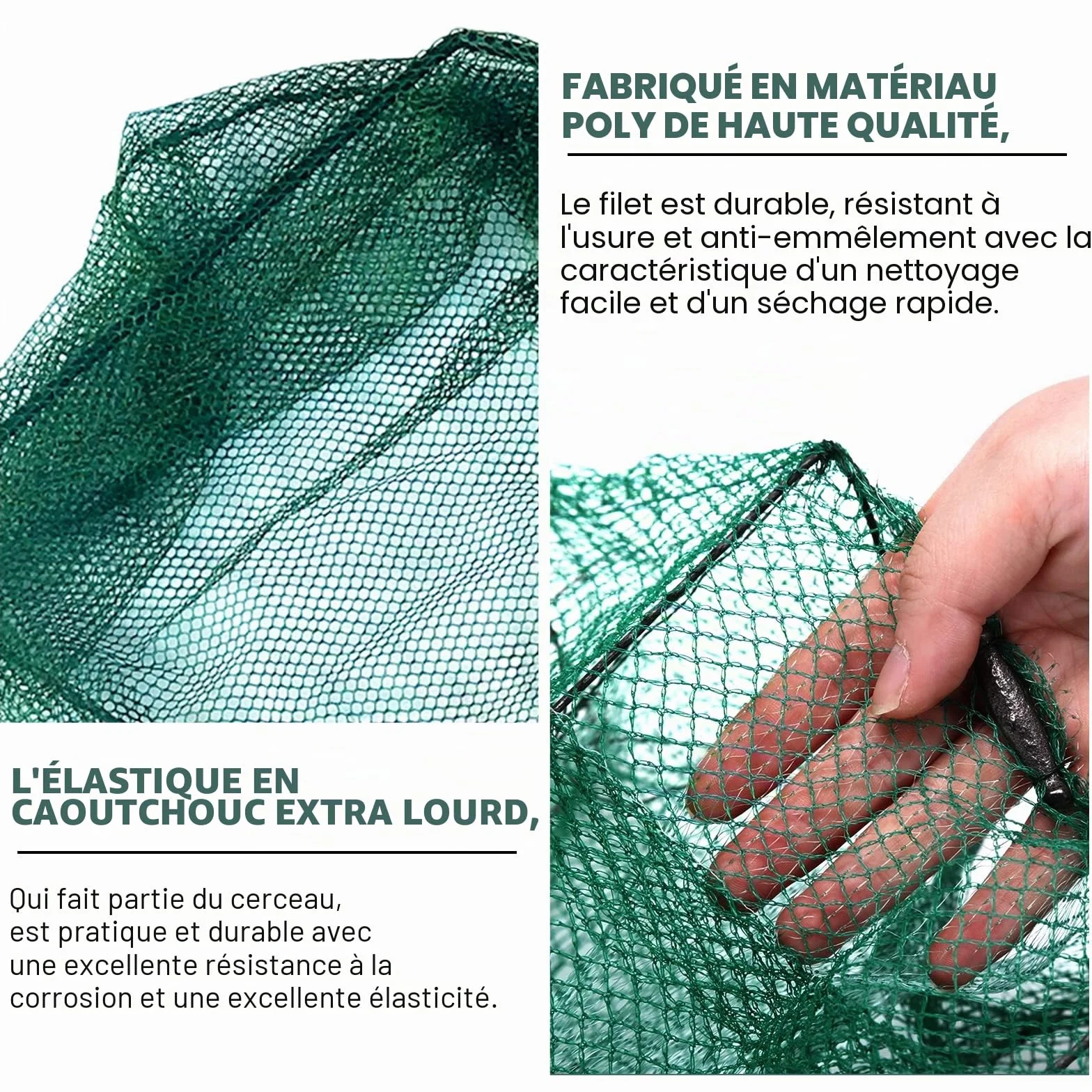 KK'S GLAMS Épuisette de pêche télescopique pliable 1,5 m alliage d'aluminium