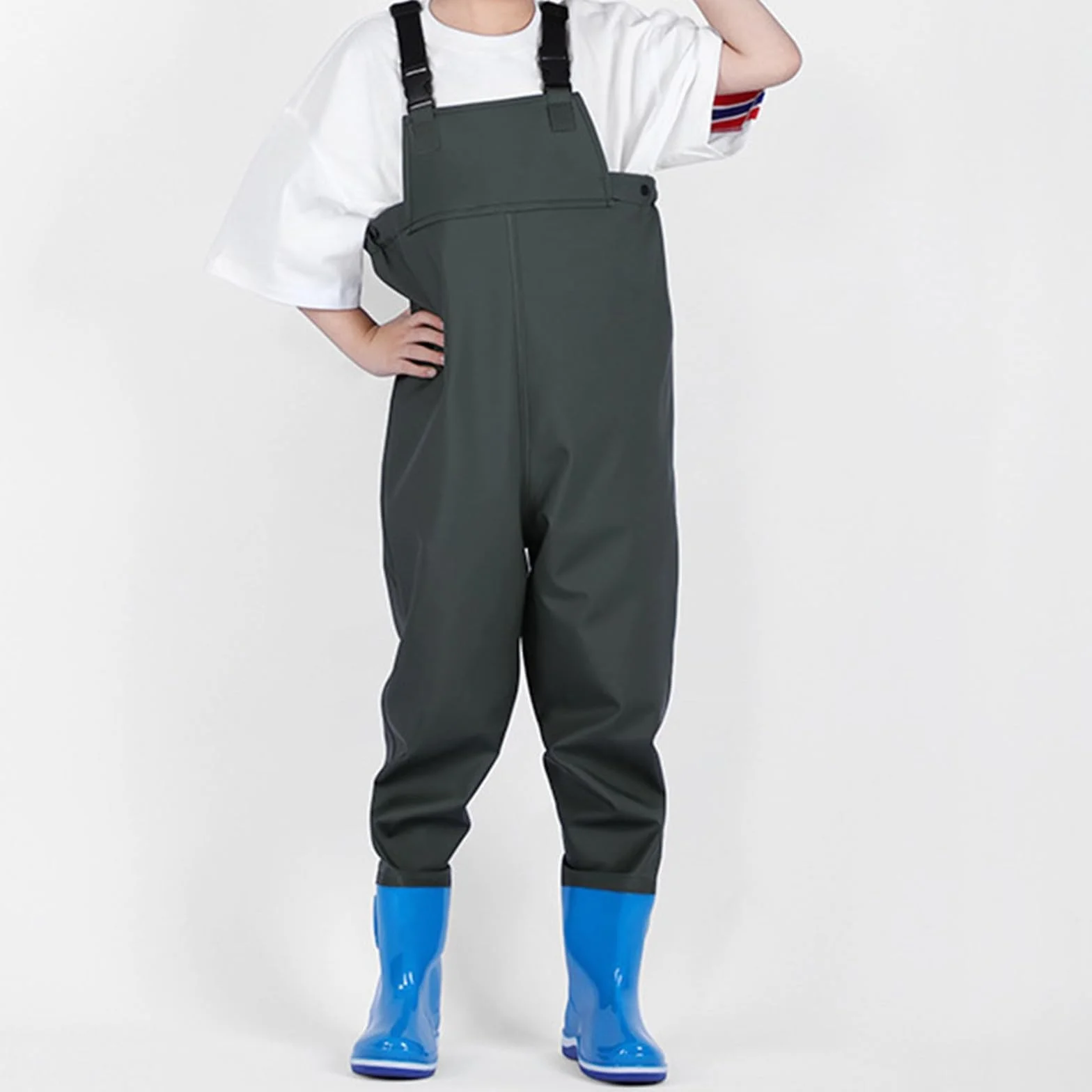 Waders Pêche Enfants Cuissardes Imperméables Chasse Bottes Unisexe Étanches Poche